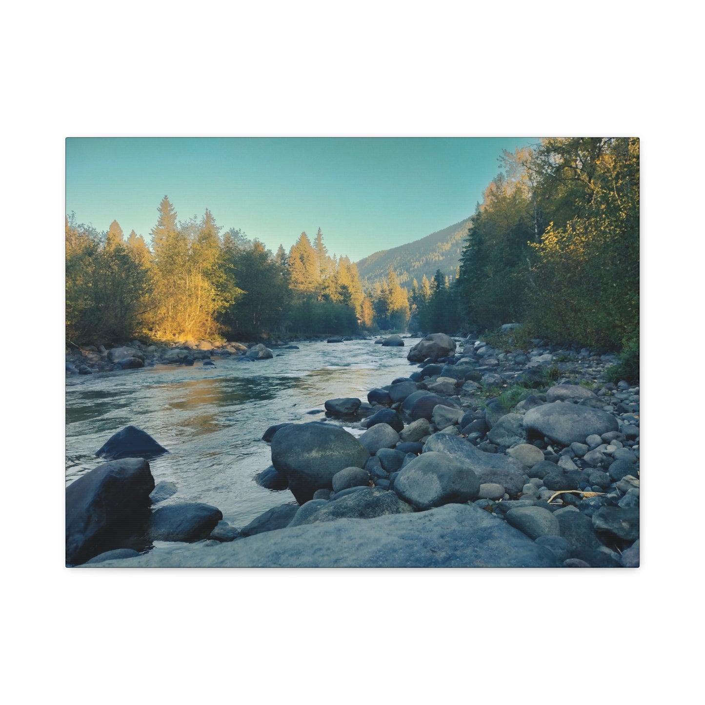Sandy River, OR Matte Canvas Wall Art - Tranquil River Landscape Decor