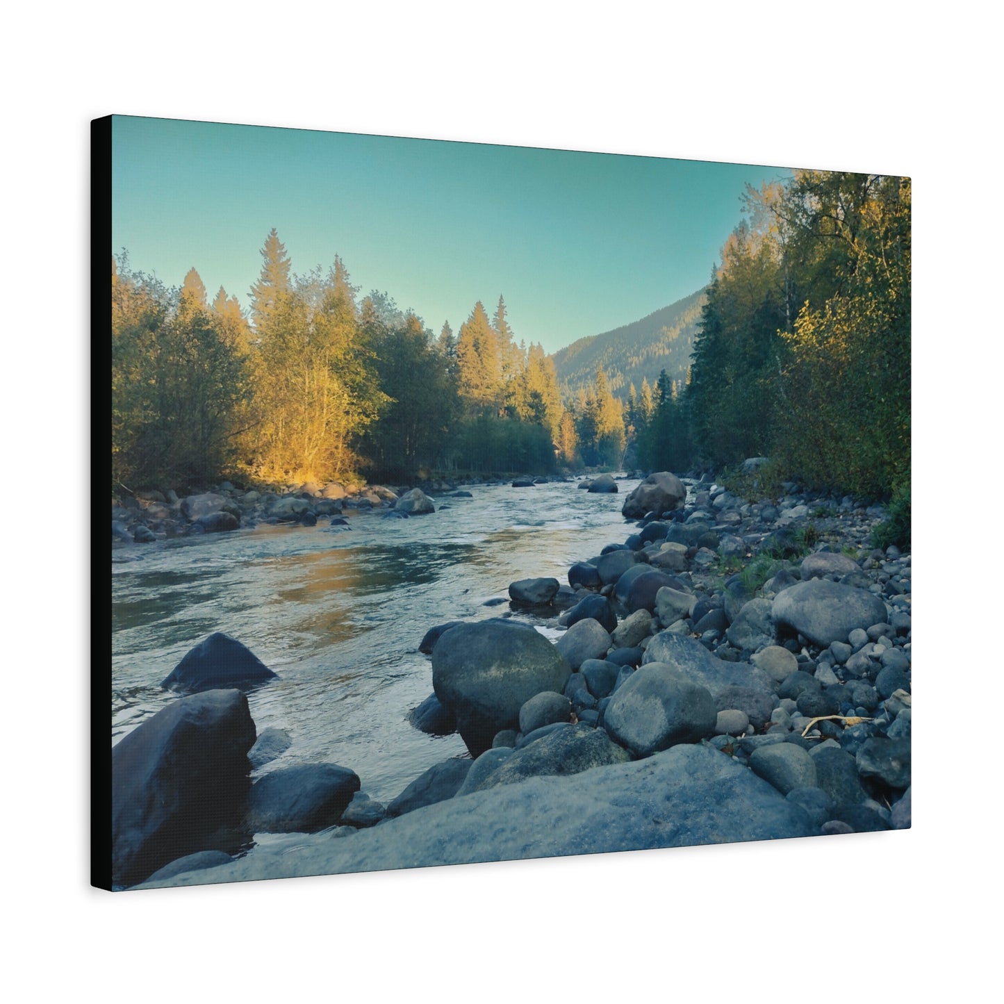 Sandy River, OR Matte Canvas Wall Art - Tranquil River Landscape Decor