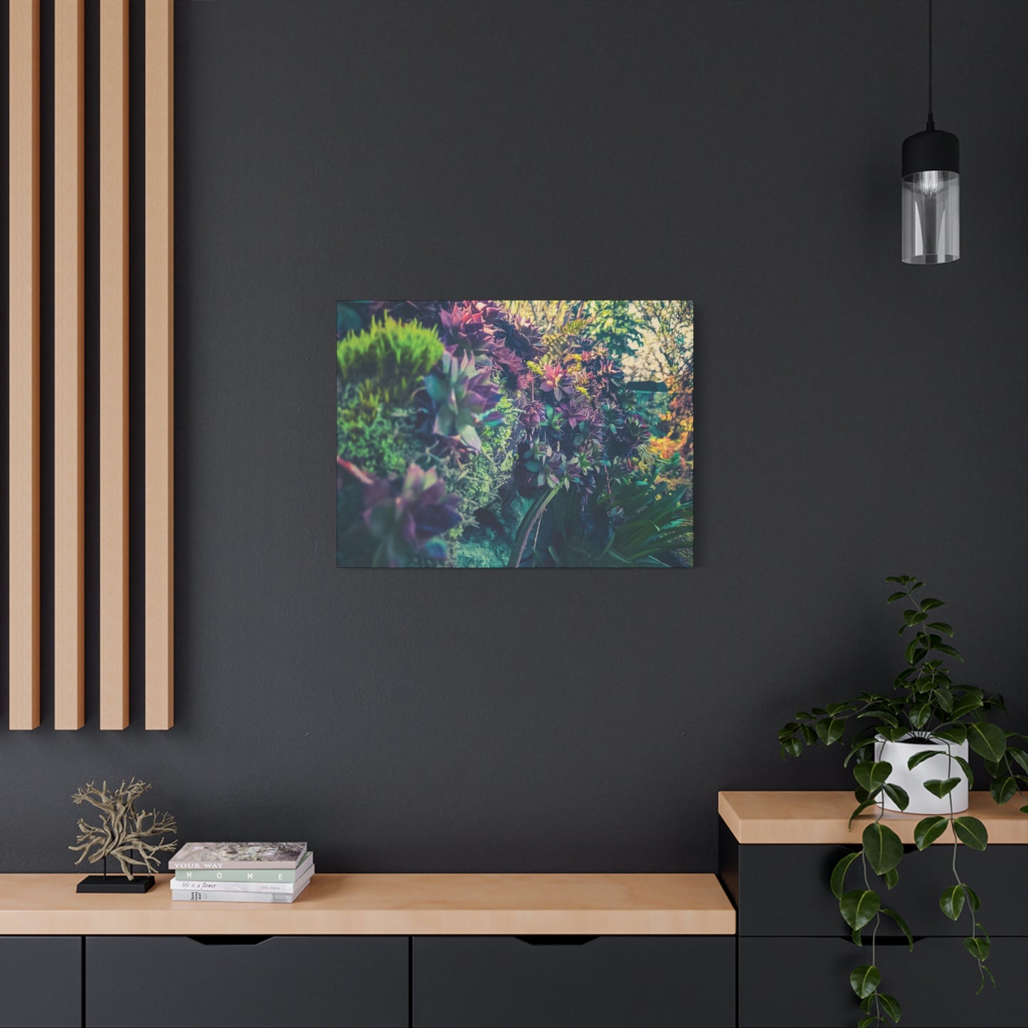 Vibrant Succulent Wall Art Canvas - 12x16 Stretched Print for Nature Lovers