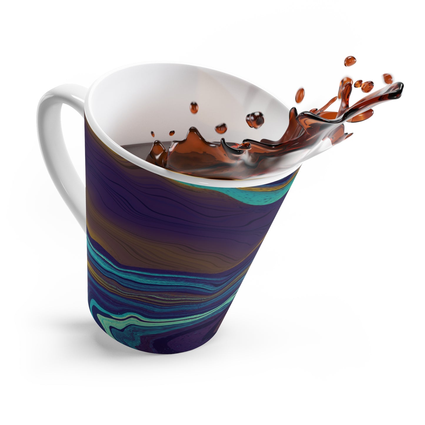 Artistic Latte Mug - Vibrant Swirl Design for Coffee Lovers