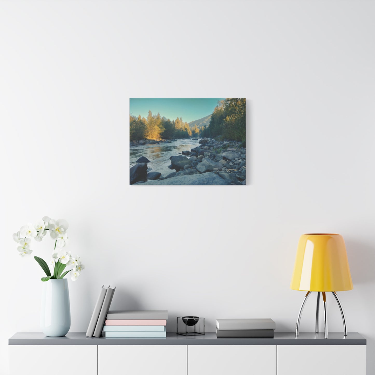 Sandy River, OR Matte Canvas Wall Art - Tranquil River Landscape Decor