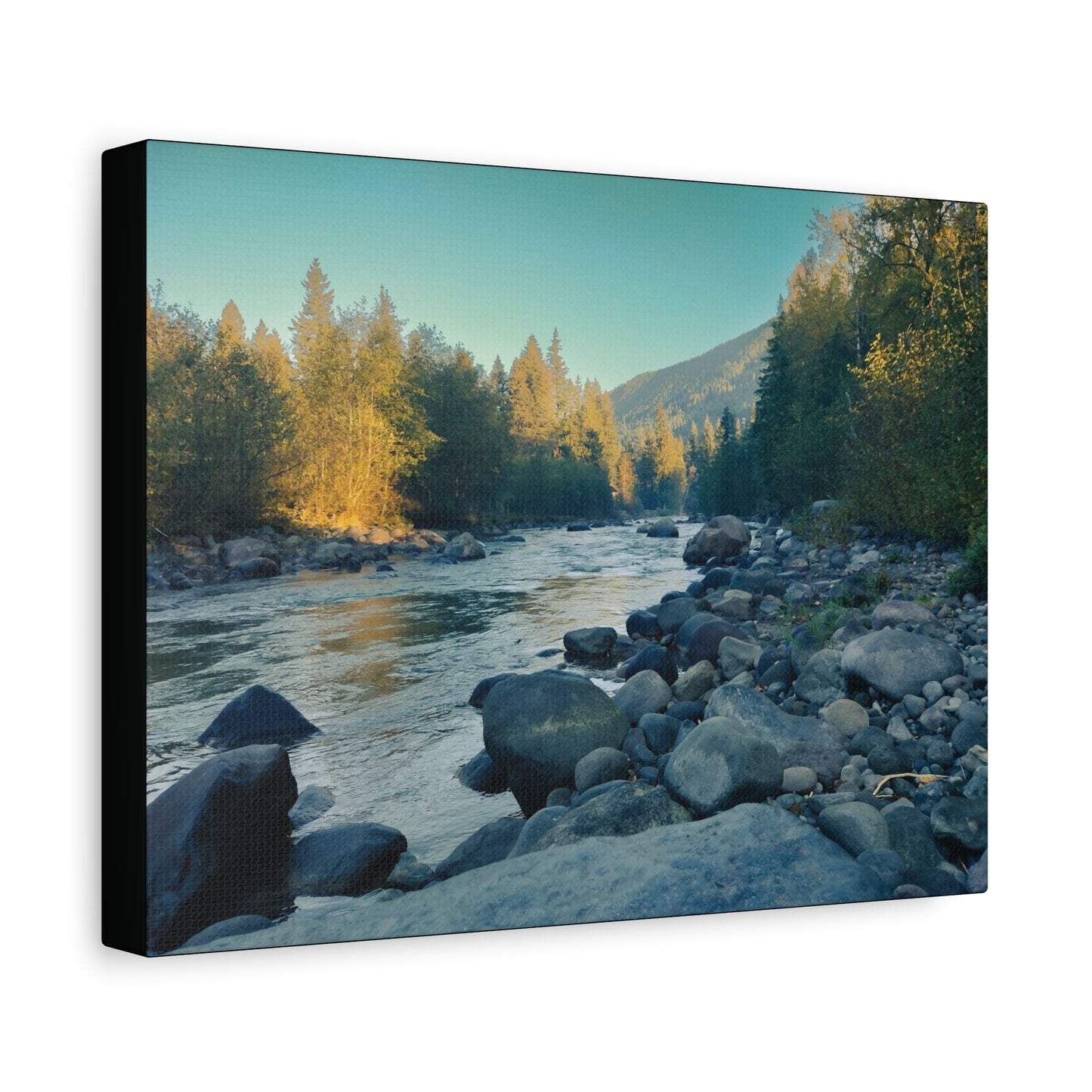Sandy River, OR Matte Canvas Wall Art - Tranquil River Landscape Decor