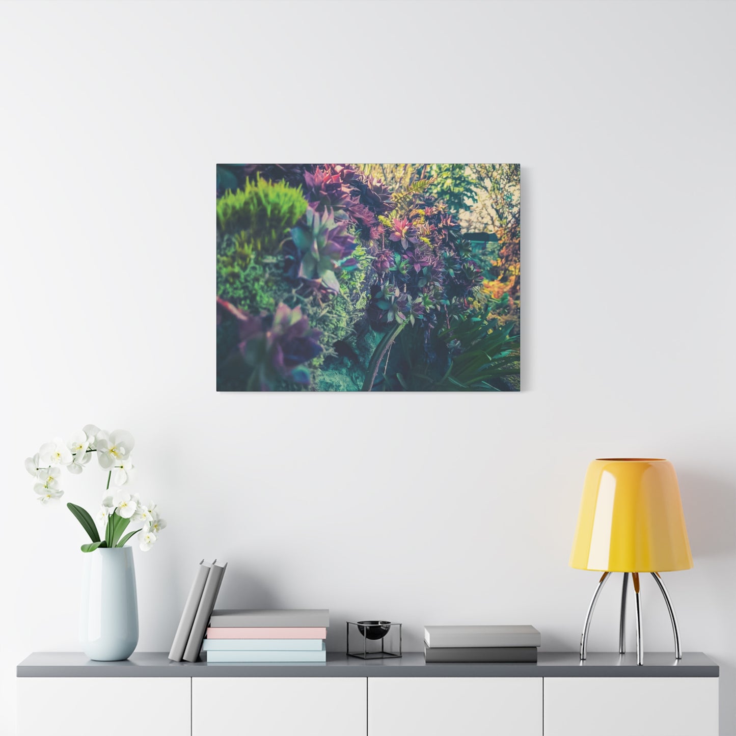 Vibrant Succulent Wall Art Canvas - 12x16 Stretched Print for Nature Lovers