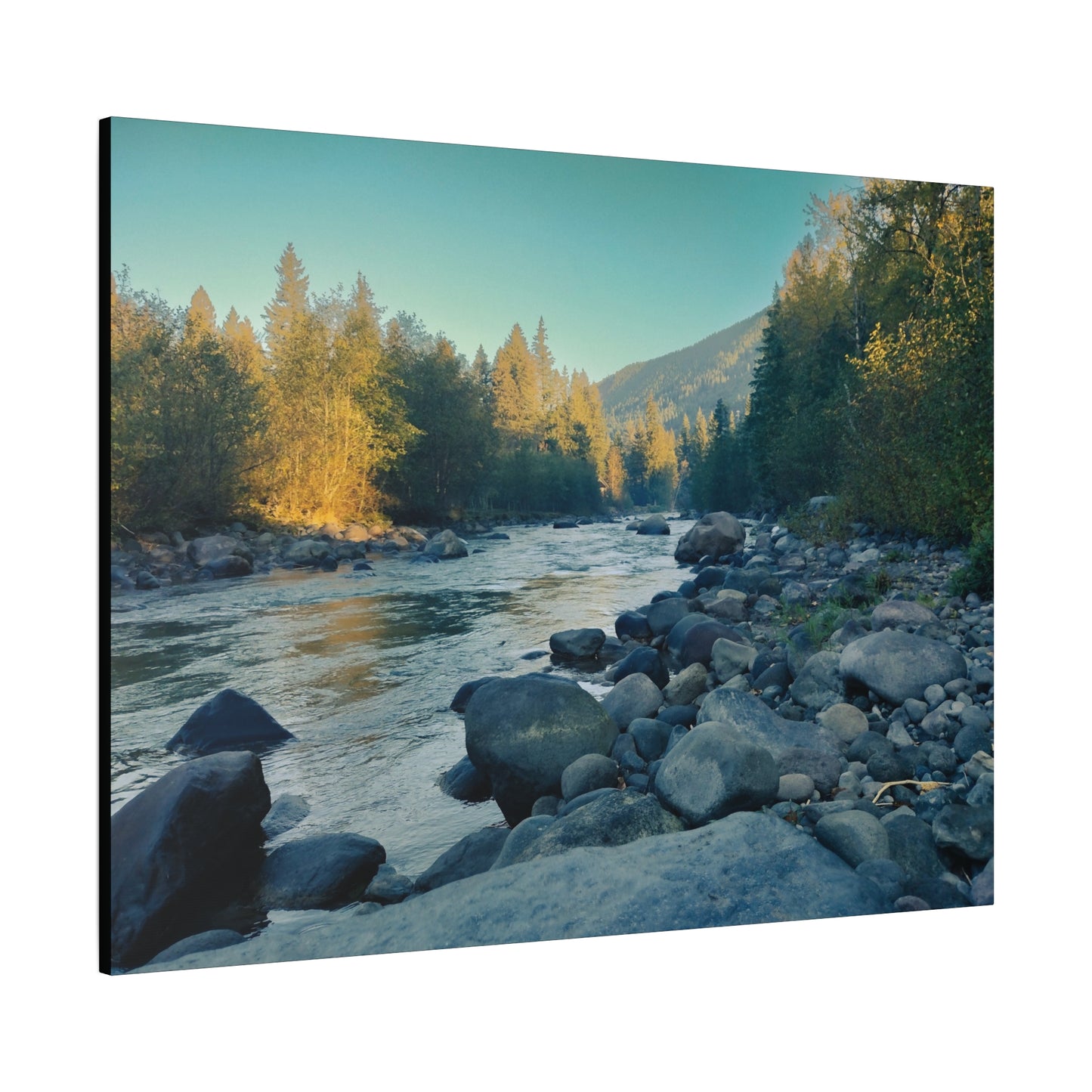 Sandy River, OR Matte Canvas Wall Art - Tranquil River Landscape Decor