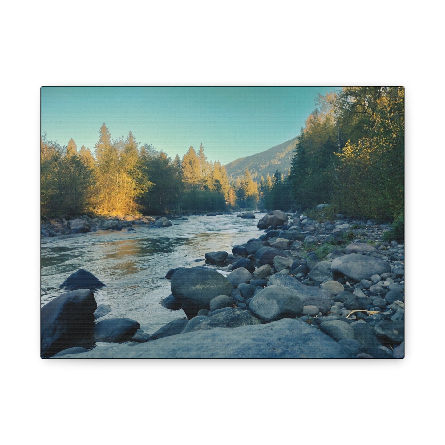 Sandy River, OR Matte Canvas Wall Art - Tranquil River Landscape Decor