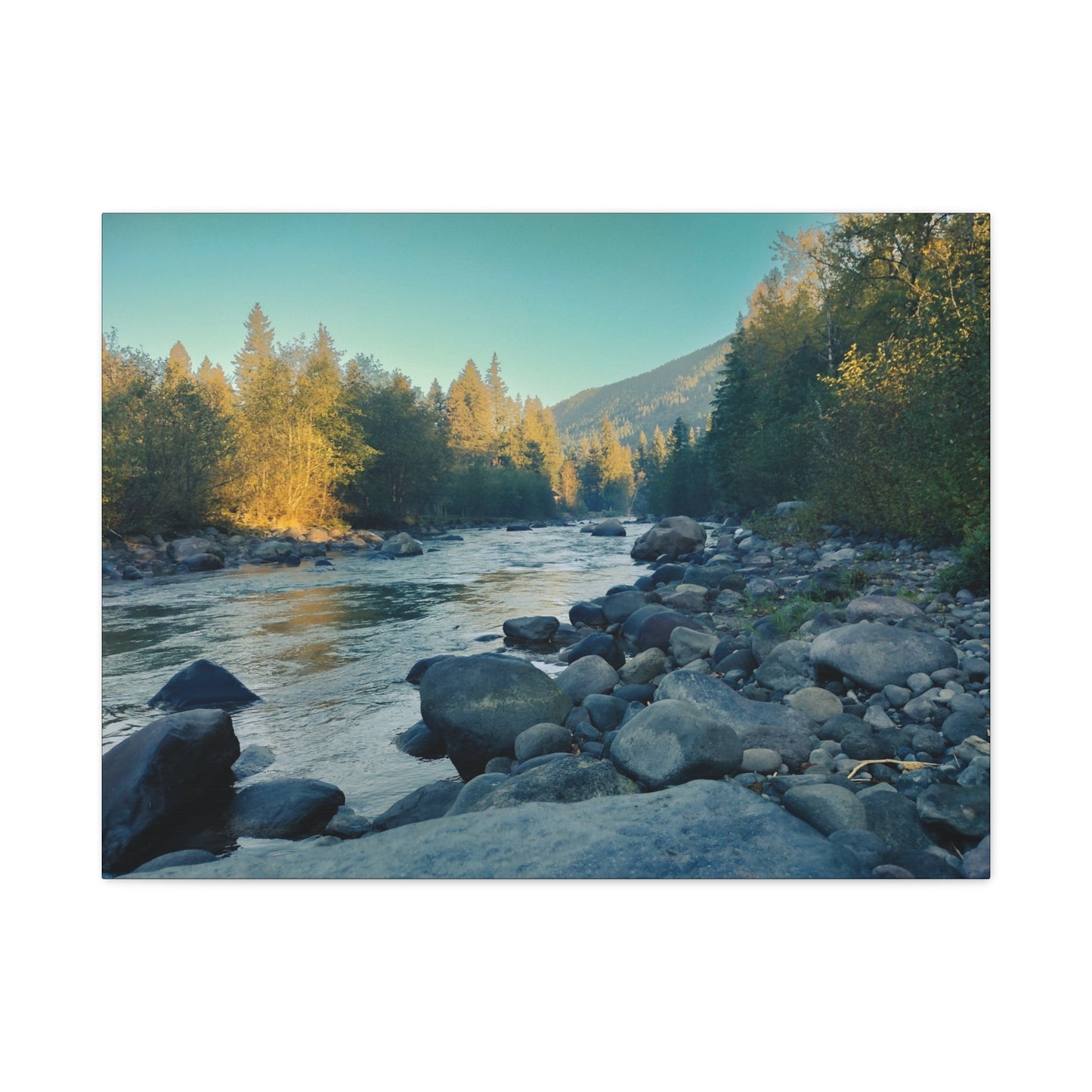 Sandy River, OR Matte Canvas Wall Art - Tranquil River Landscape Decor