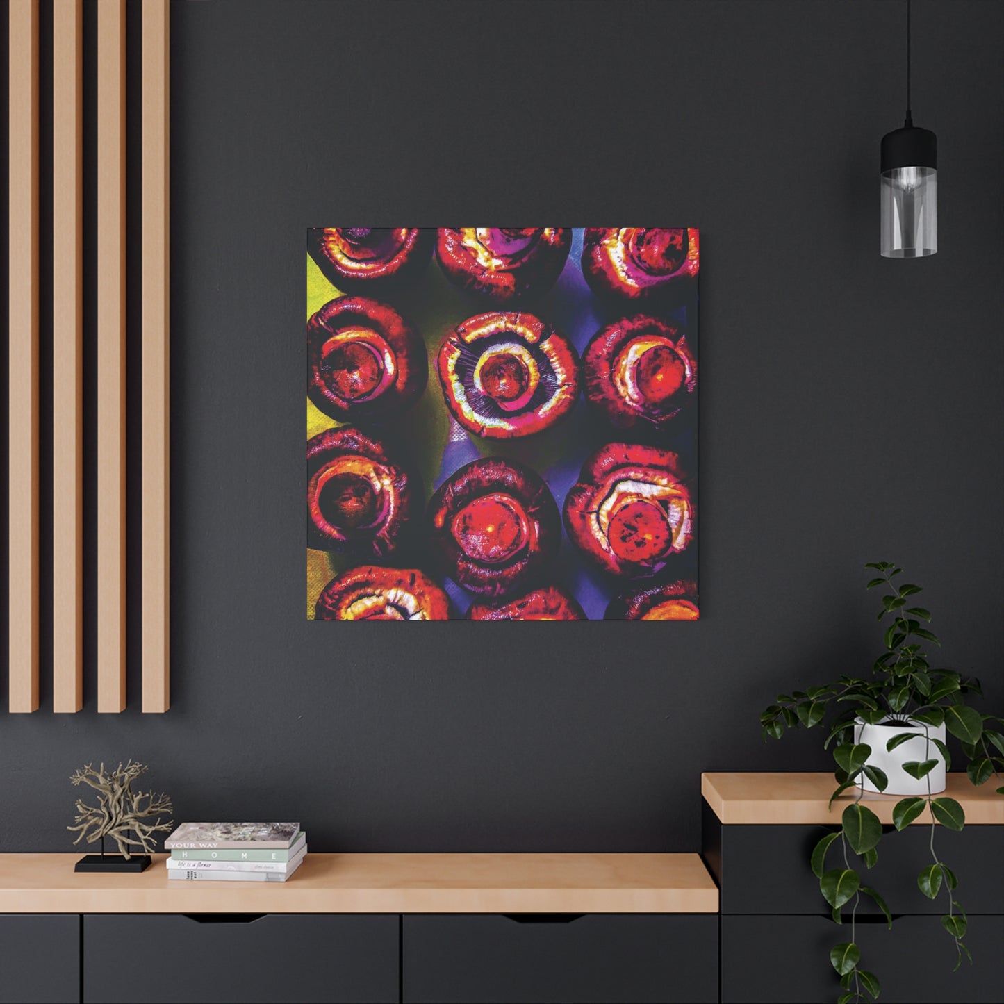 Vibrant Baby Bella Mushroom Canvas Art - Bold Stretched Wall Decor