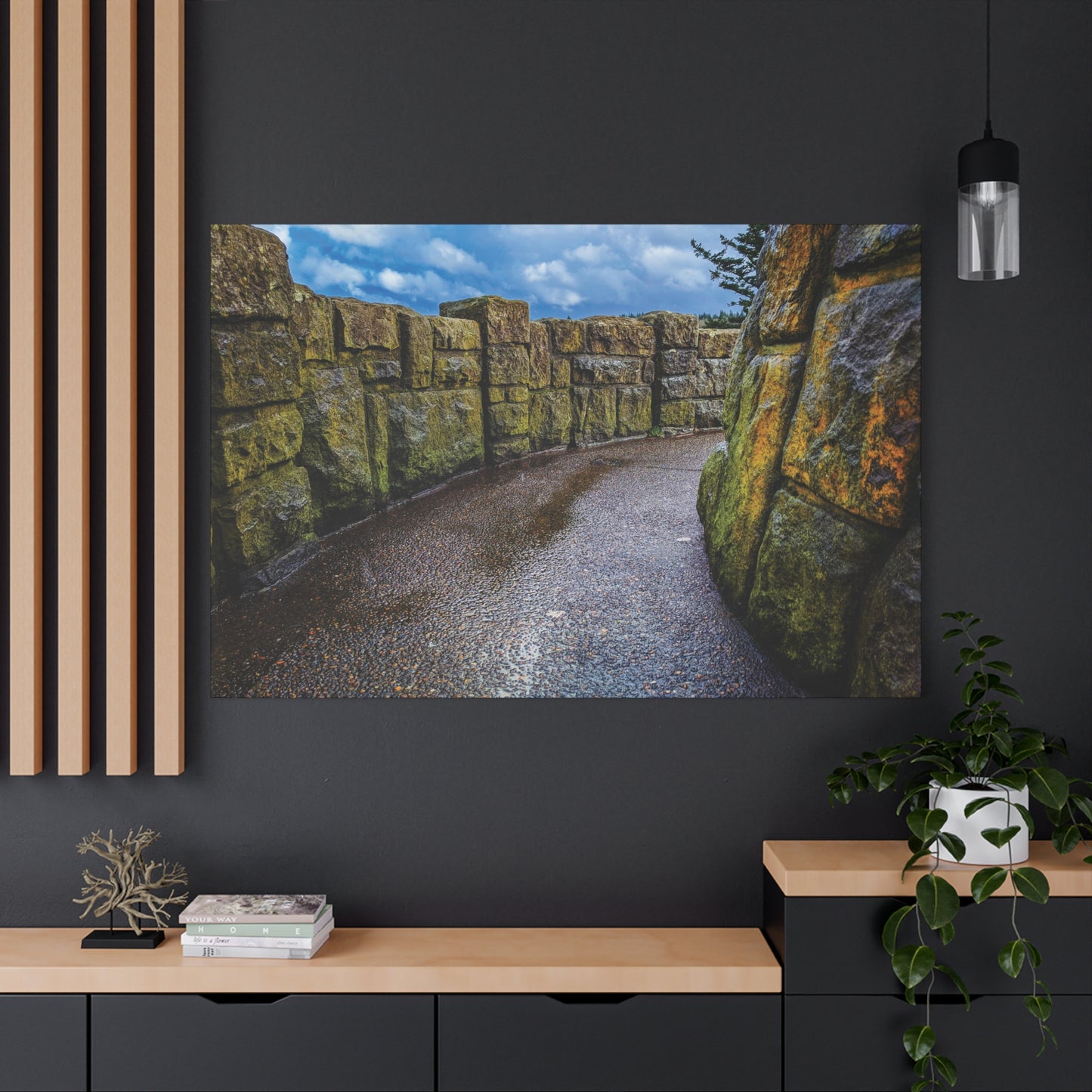 Columbia River Gorge Viewpoint pathway- matte cotton canvas