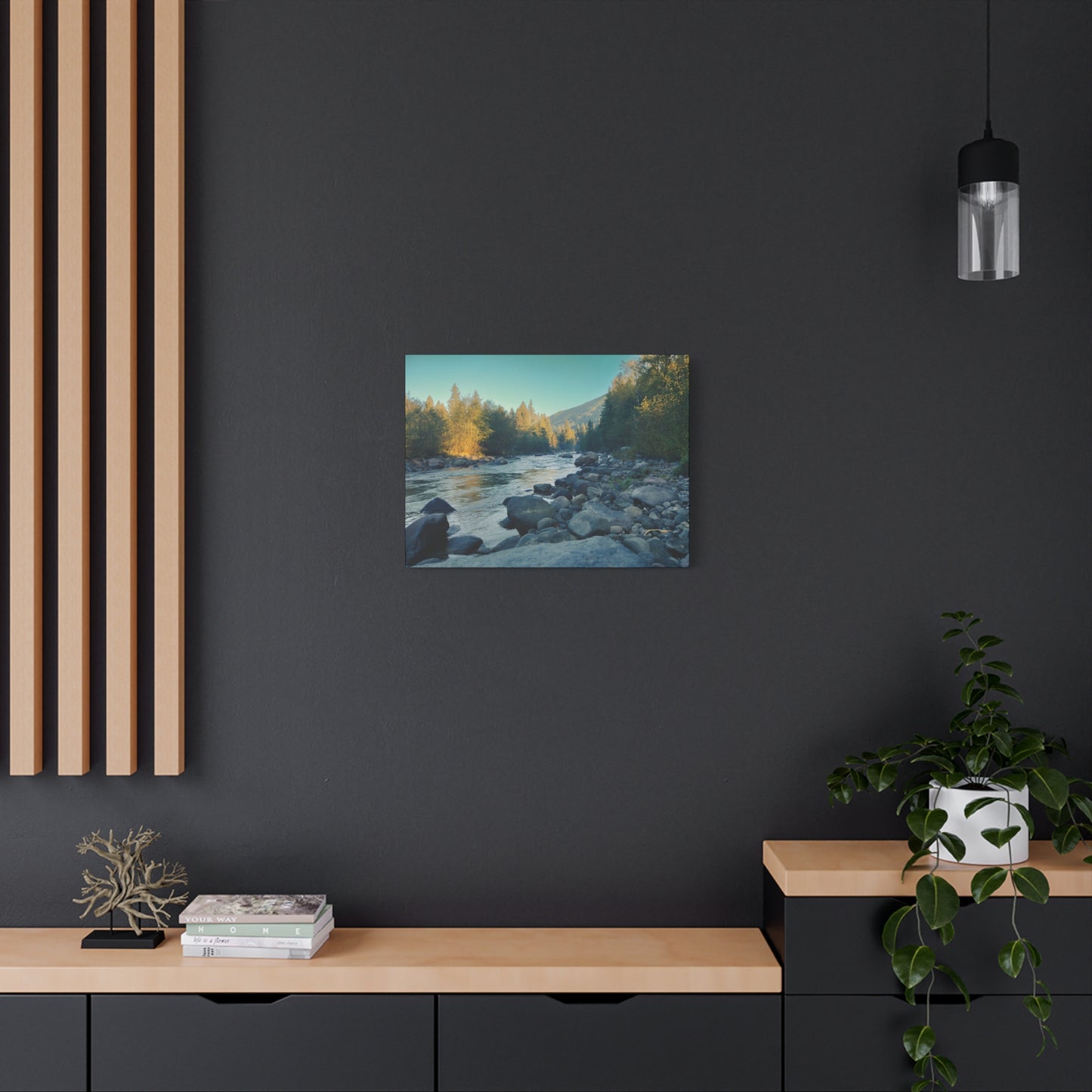 Sandy River, OR Matte Canvas Wall Art - Tranquil River Landscape Decor