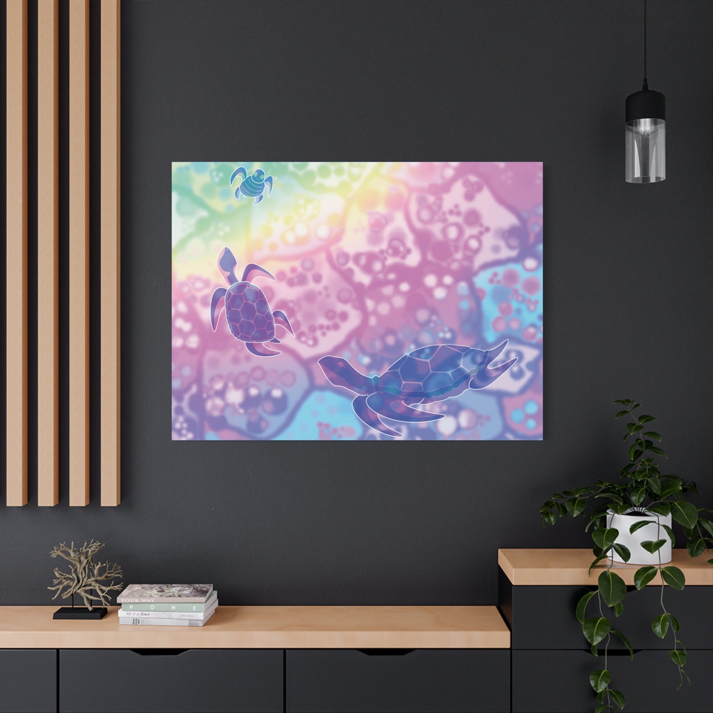 Ocean-Inspired Turtle Matte Canvas Art - Colorful Marine Decor
