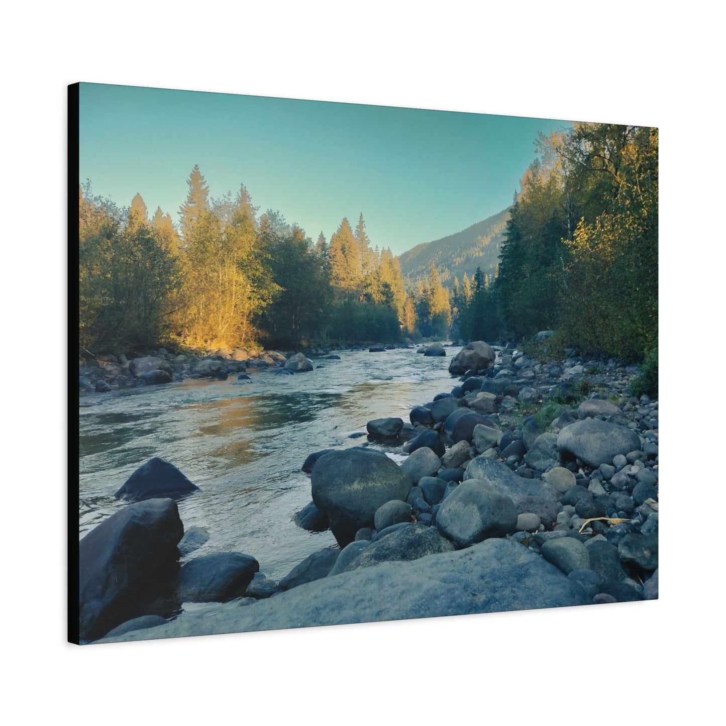 Sandy River, OR Matte Canvas Wall Art - Tranquil River Landscape Decor