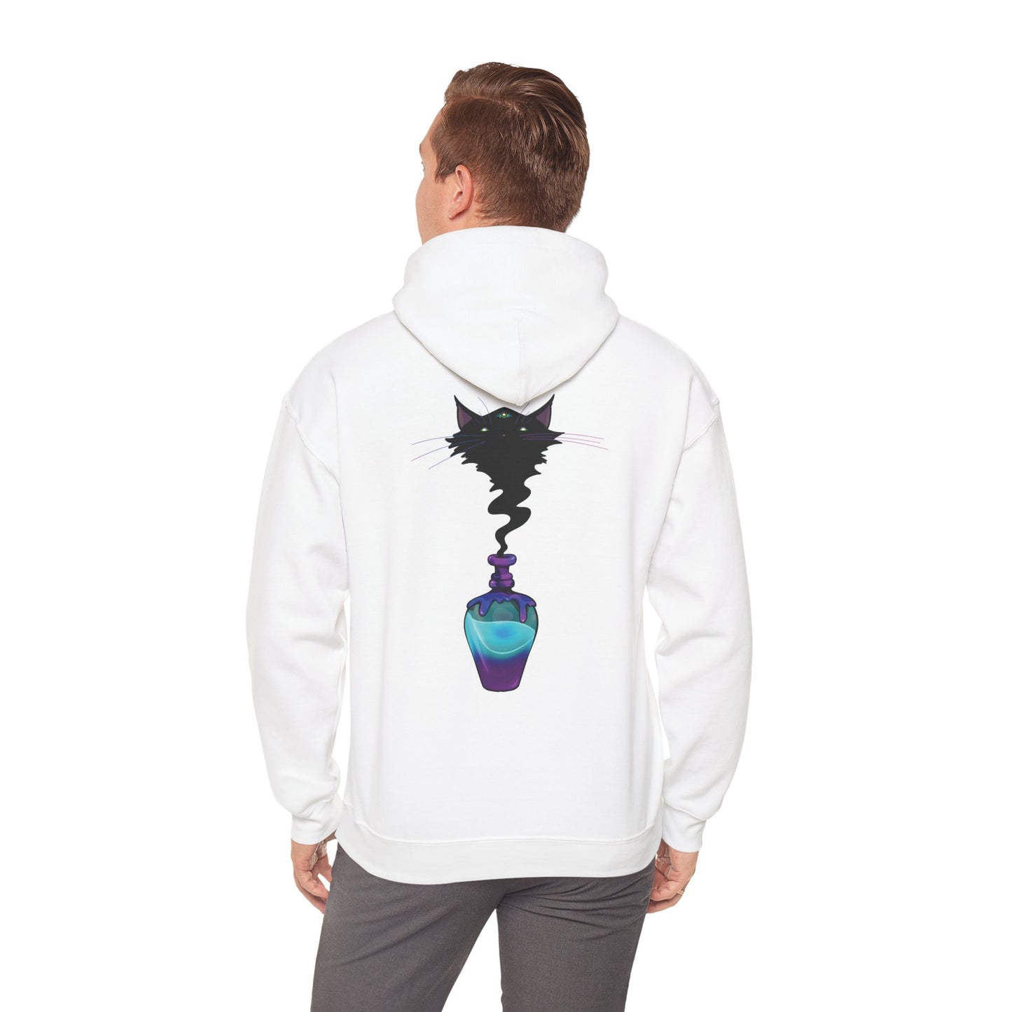 Black Cat (Back) Heavy Blend™ Hooded Sweatshirt