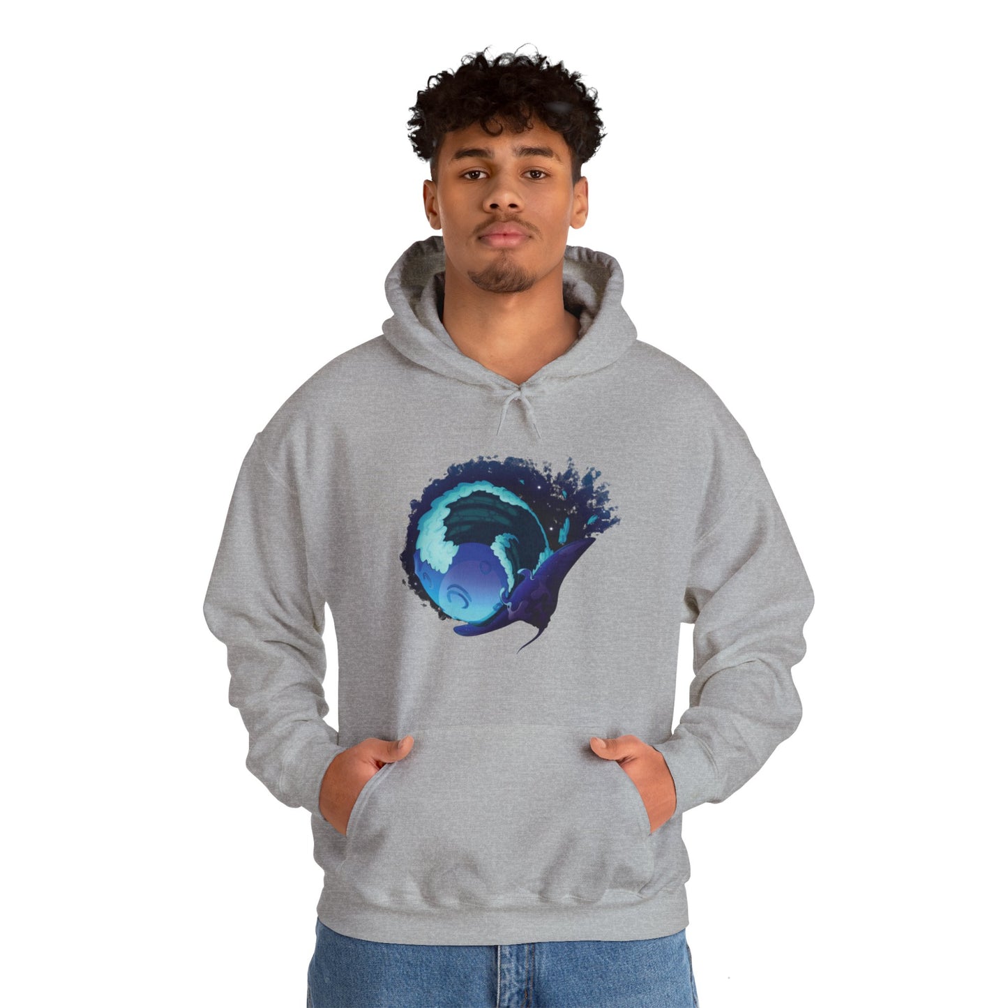 Moonlit Manta Ray Heavy Blend™ Hooded Sweatshirt