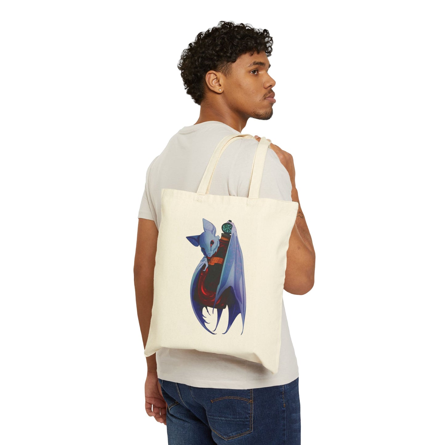 Got Blood (white bat) Cotton Canvas Tote Bag