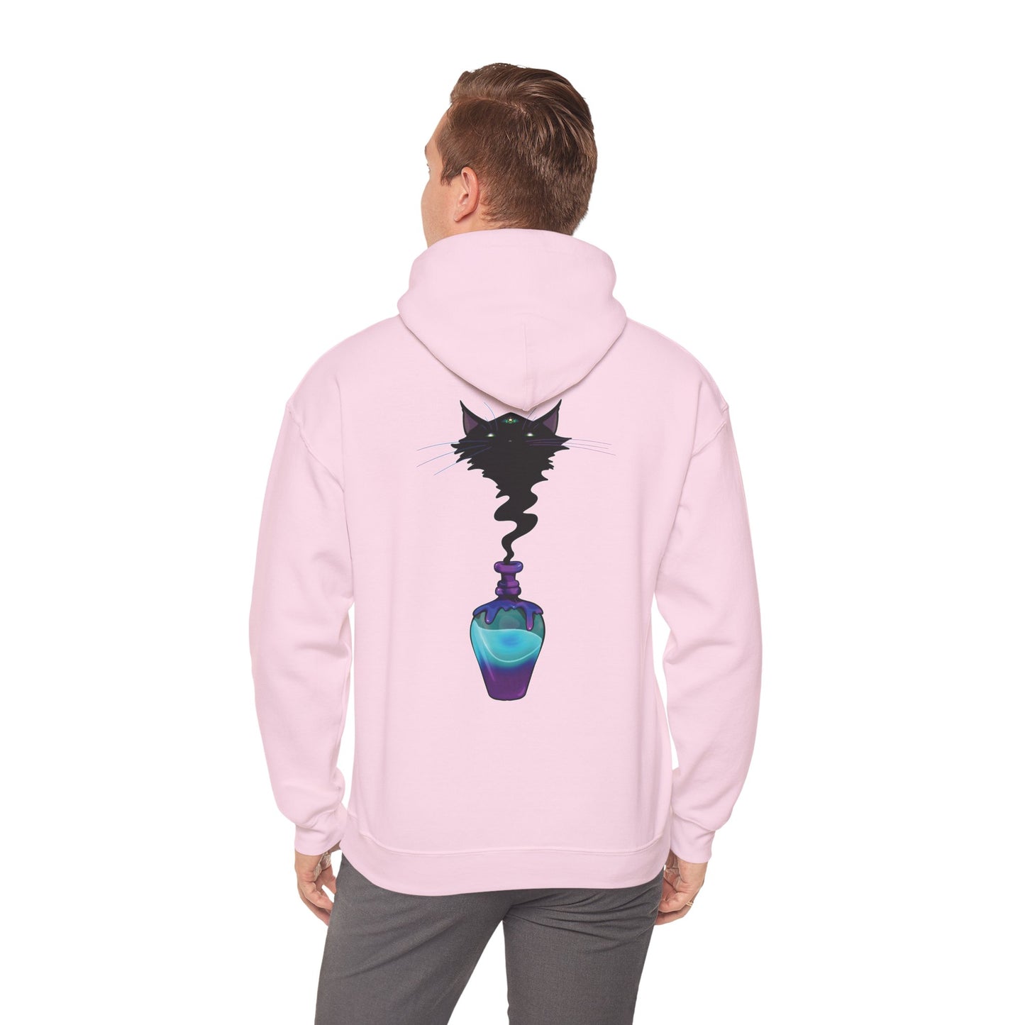 Black Cat (Back) Heavy Blend™ Hooded Sweatshirt