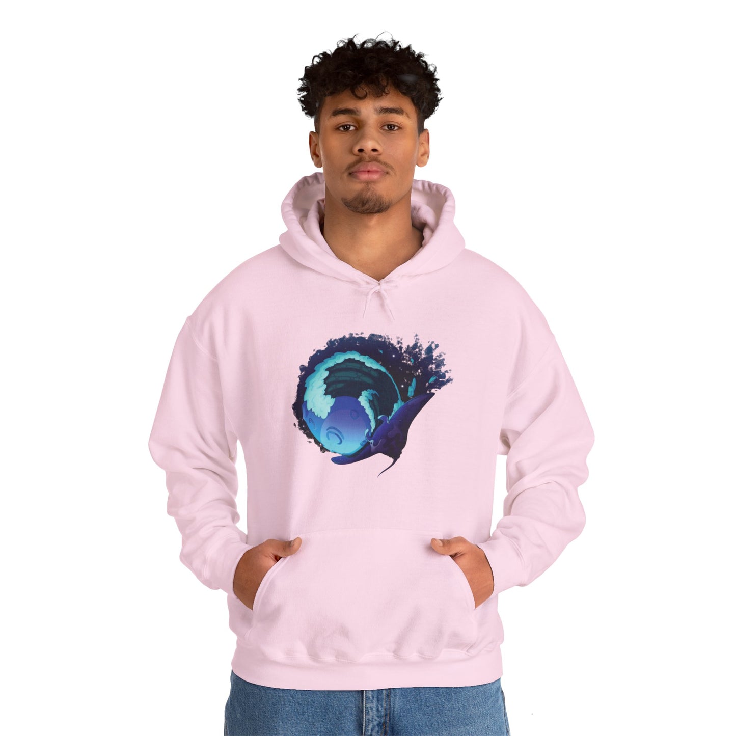 Moonlit Manta Ray Heavy Blend™ Hooded Sweatshirt