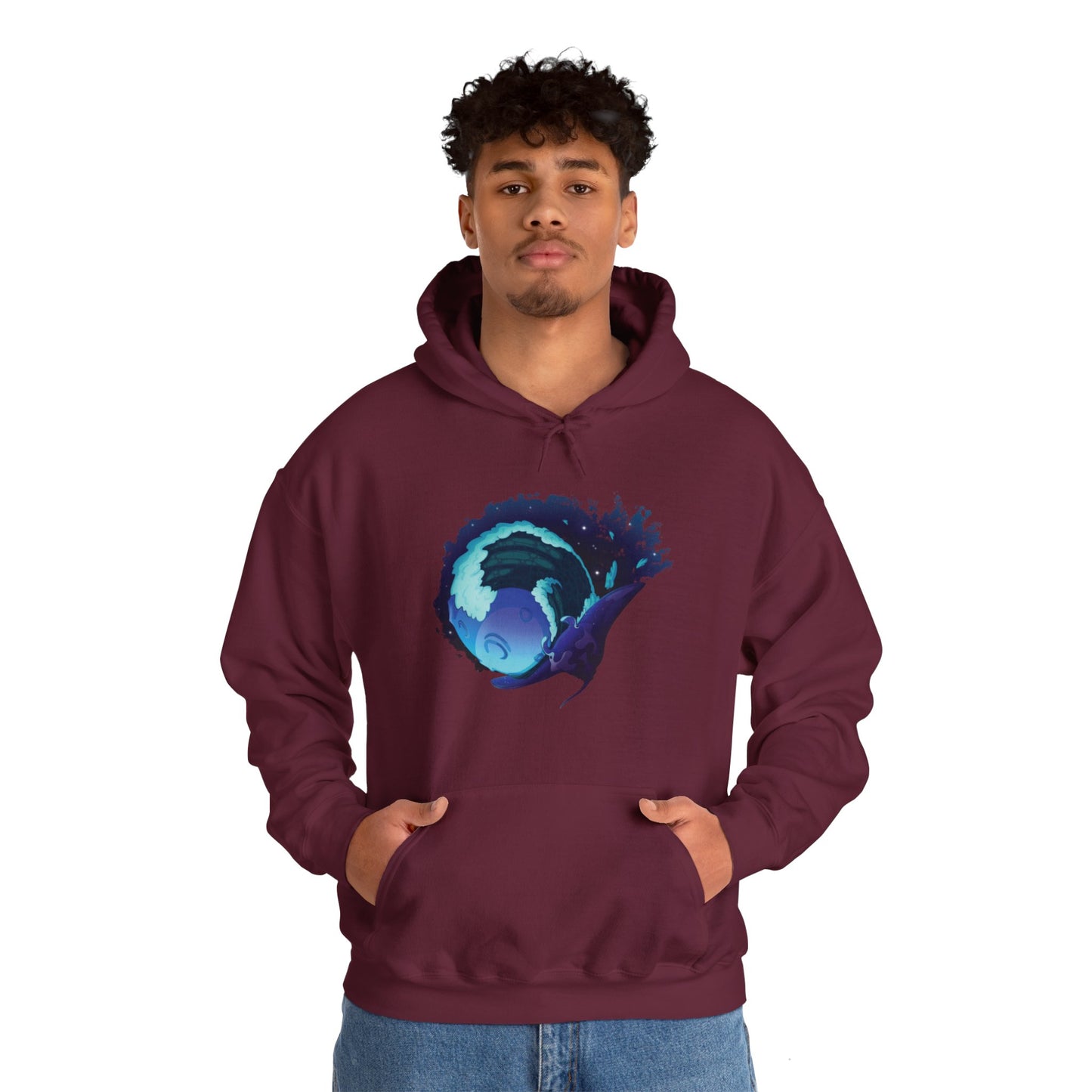 Moonlit Manta Ray Heavy Blend™ Hooded Sweatshirt