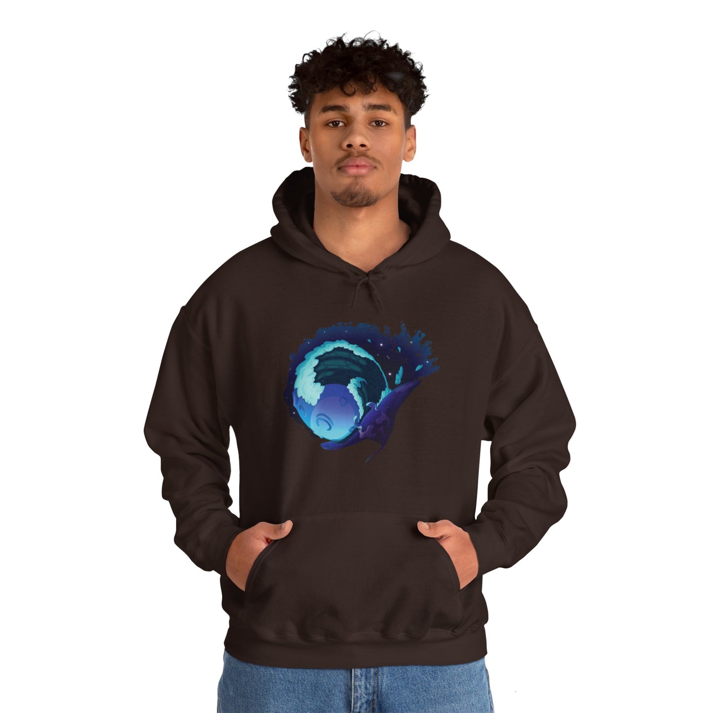 Moonlit Manta Ray Heavy Blend™ Hooded Sweatshirt