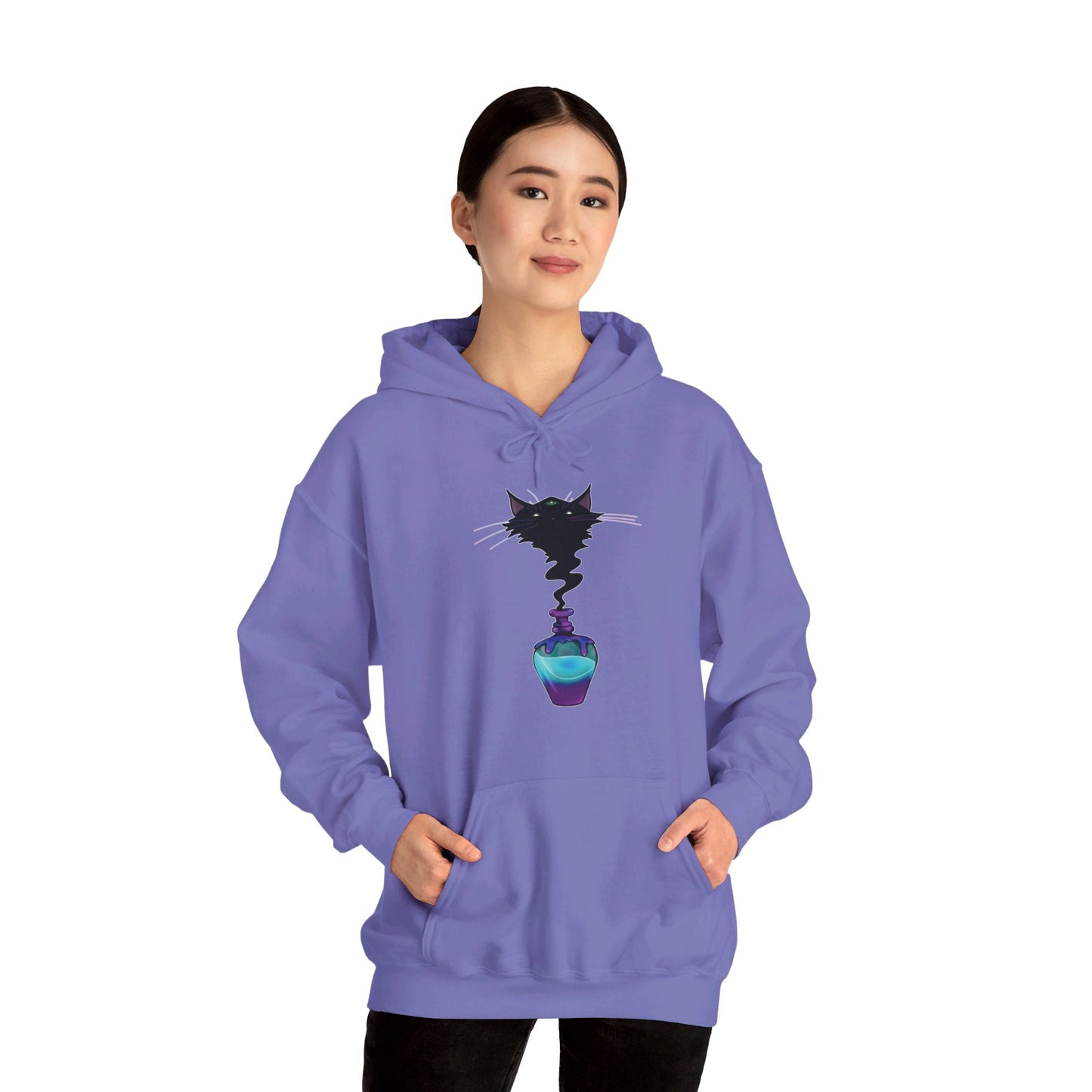 Black Cat (Front) Unisex Heavy Blend™ Hooded Sweatshirt