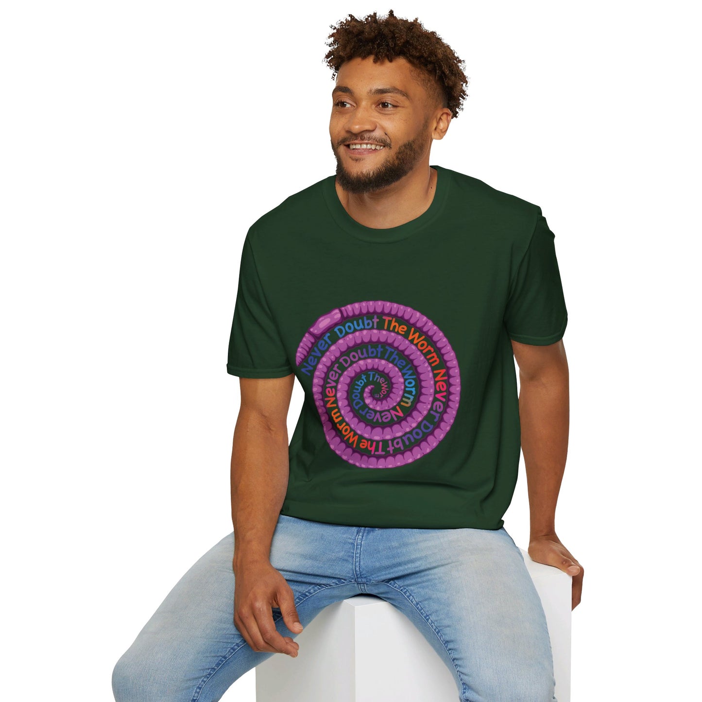 Never Doubt The Worm (Deep Rainbow) Unisex Softstyle T-Shirt