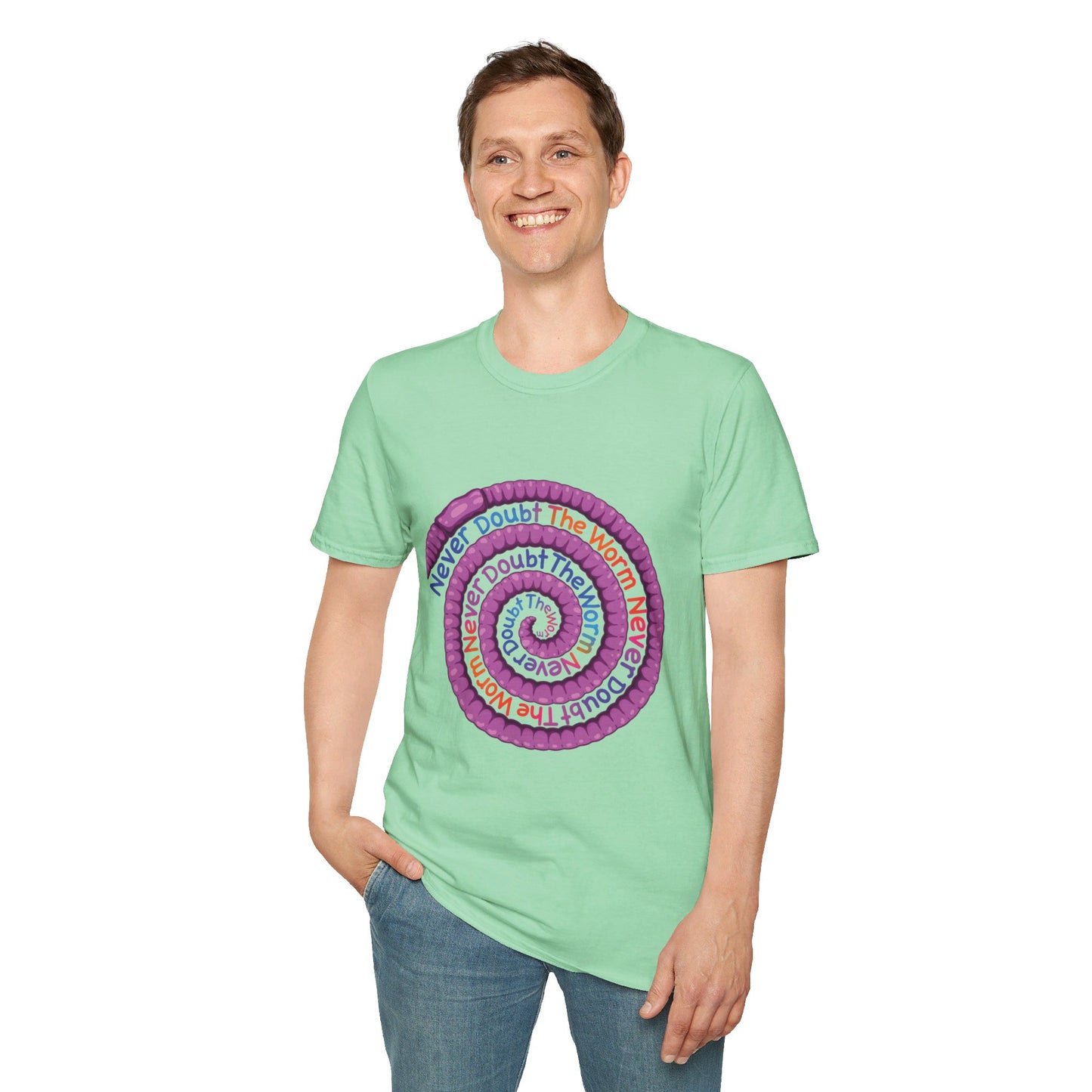 Never Doubt The Worm (Deep Rainbow) Unisex Softstyle T-Shirt