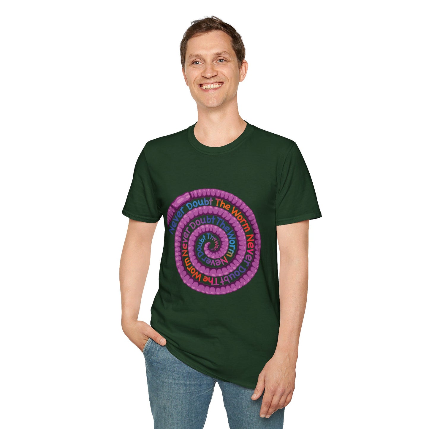 Never Doubt The Worm (Deep Rainbow) Unisex Softstyle T-Shirt