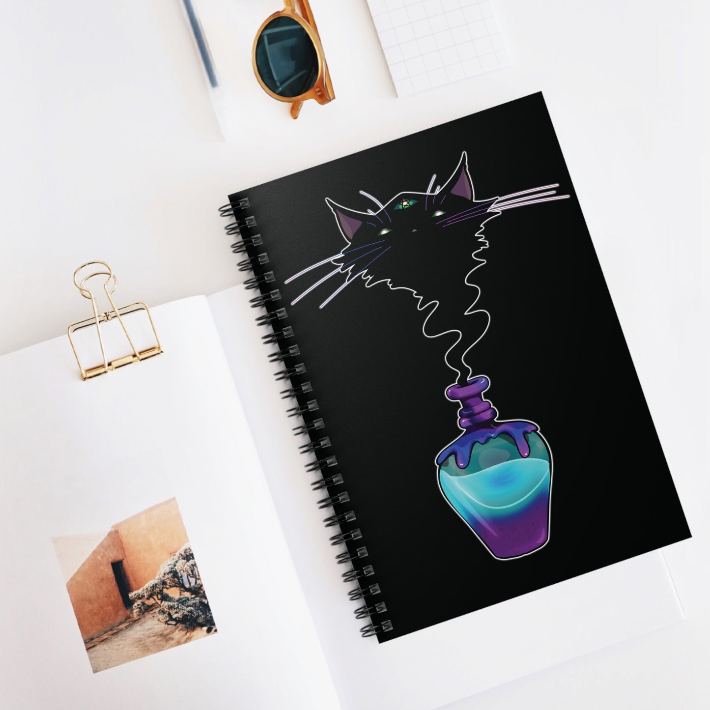 Black Cat Spiral Notebook - Ruled Line