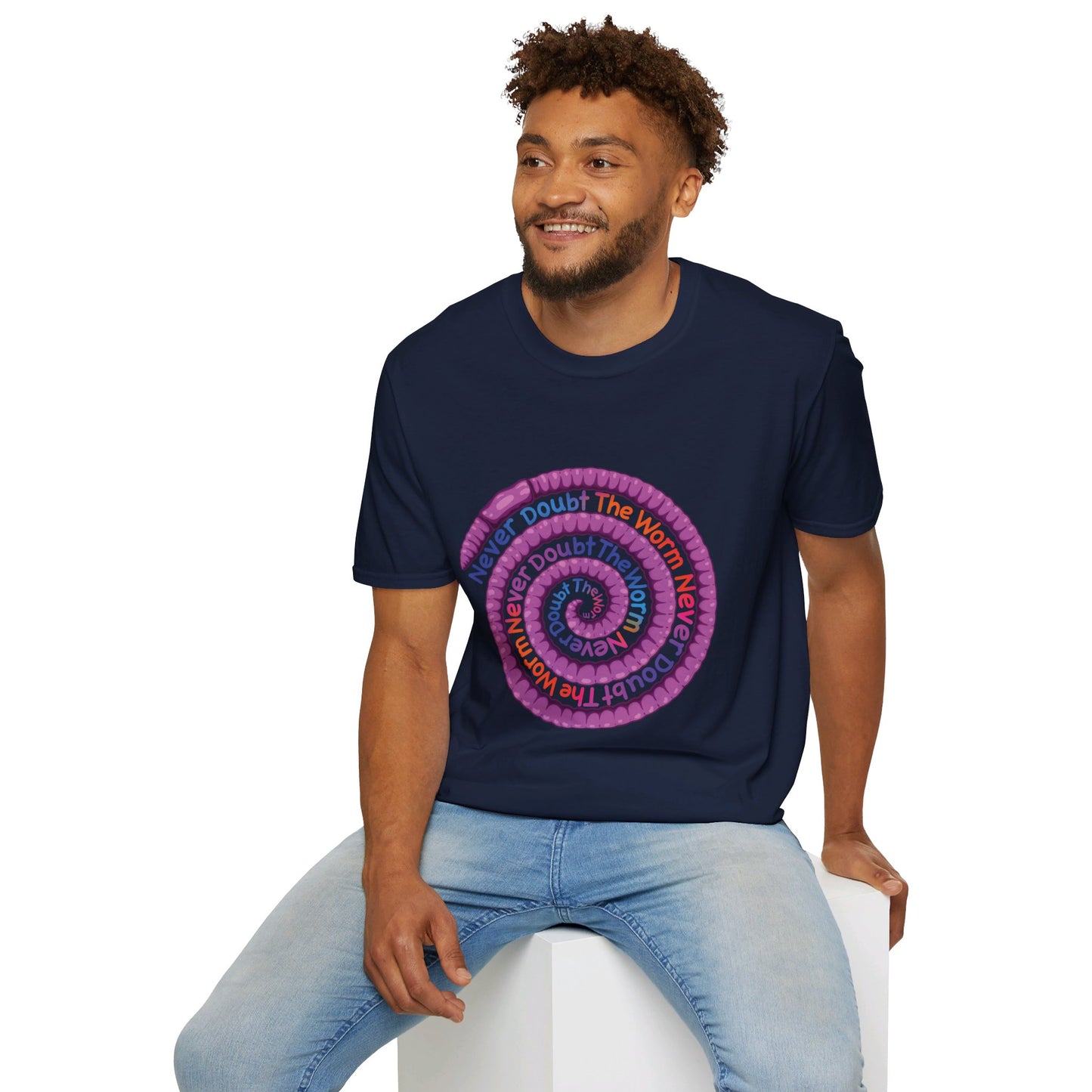 Never Doubt The Worm (Deep Rainbow) Unisex Softstyle T-Shirt