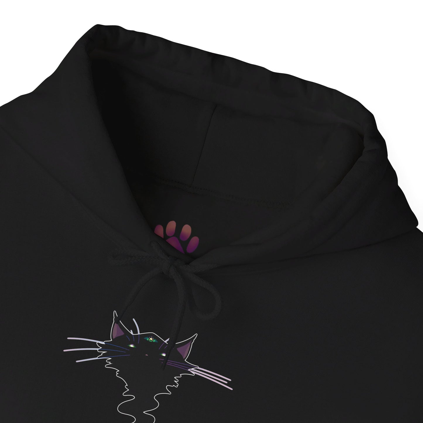 Black Cat (Front) Unisex Heavy Blend™ Hooded Sweatshirt