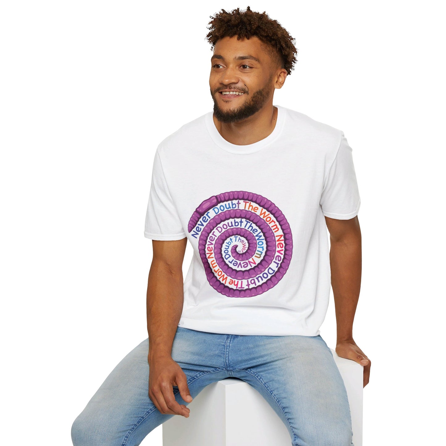 Never Doubt The Worm (Deep Rainbow) Unisex Softstyle T-Shirt