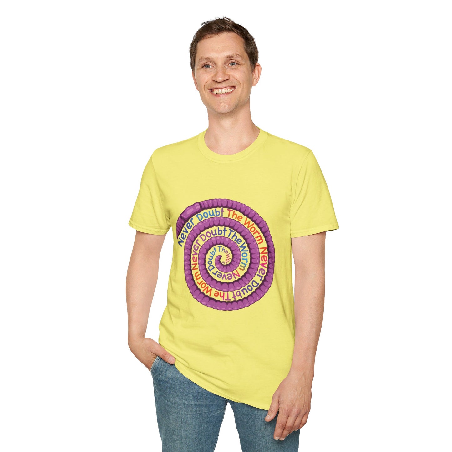 Never Doubt The Worm (Deep Rainbow) Unisex Softstyle T-Shirt