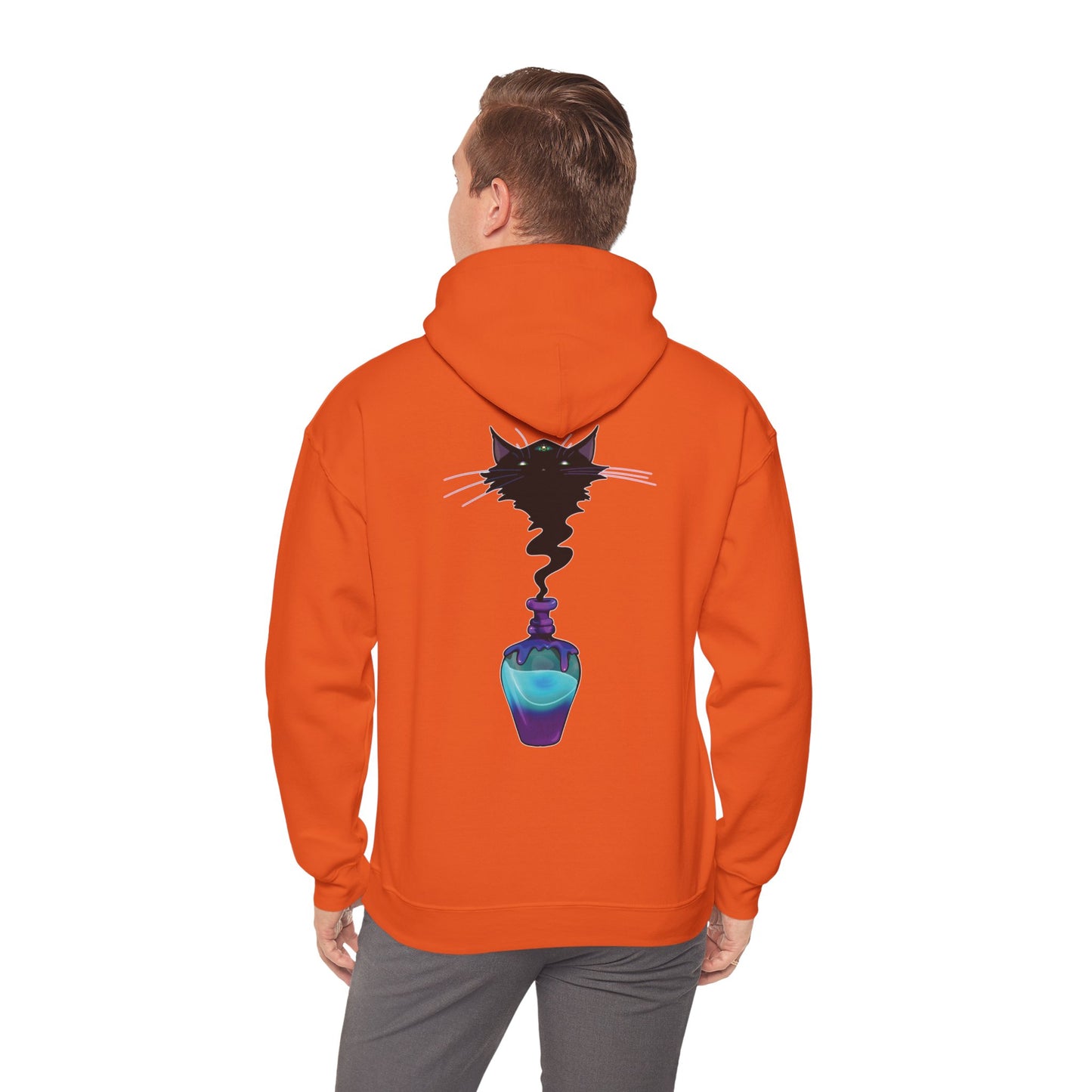 Black Cat (Back) Heavy Blend™ Hooded Sweatshirt