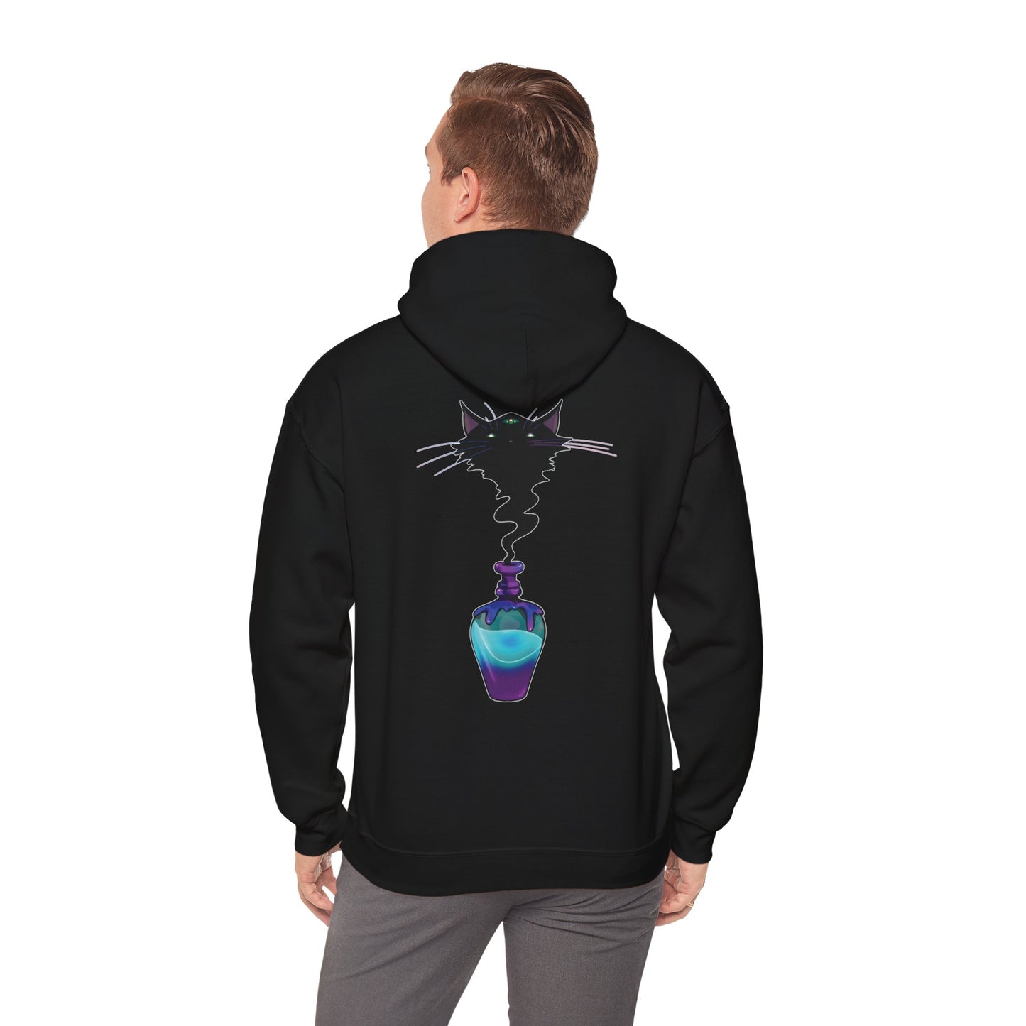 Black Cat (Back) Heavy Blend™ Hooded Sweatshirt