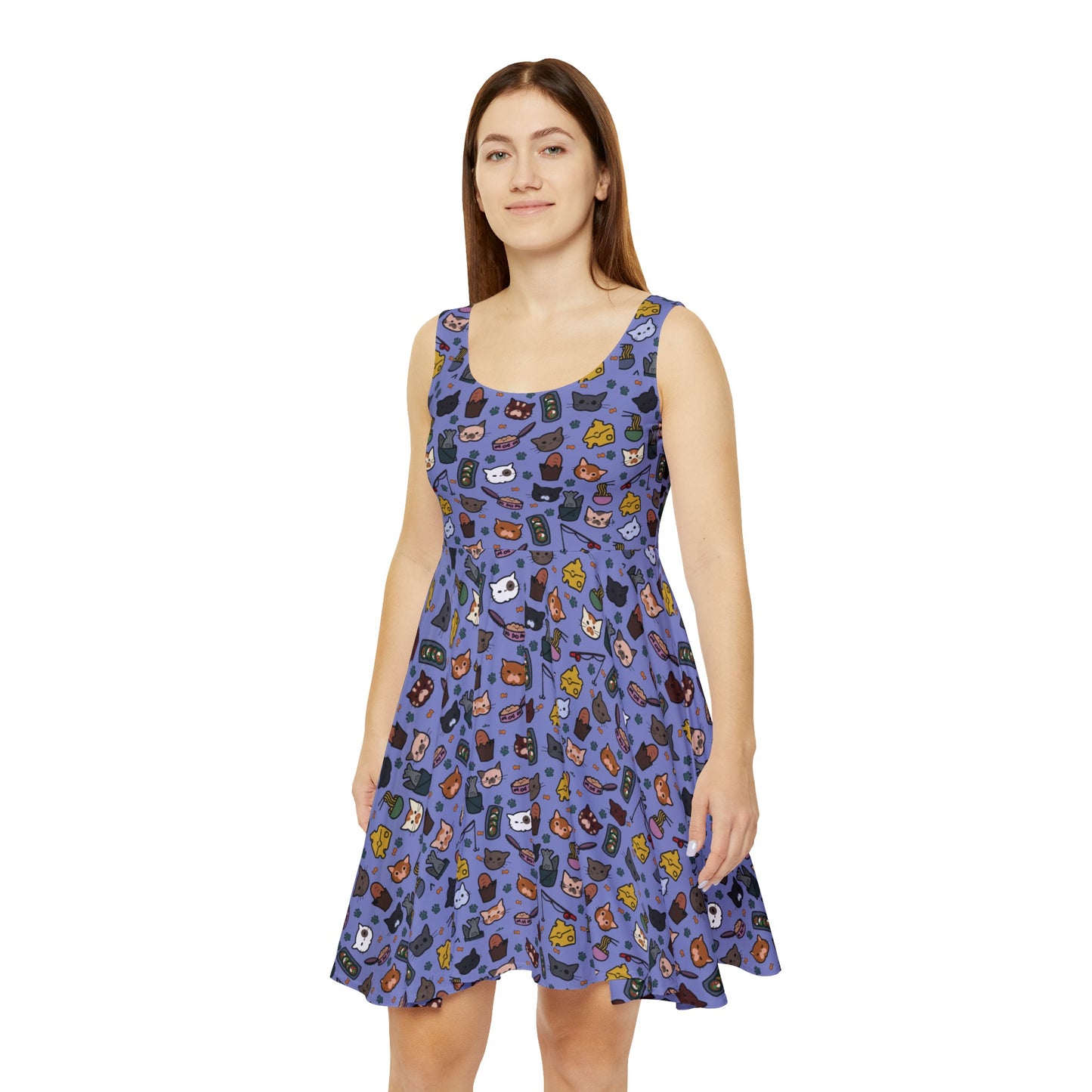 All-things-cats! (purple) Skater Dress (AOP)