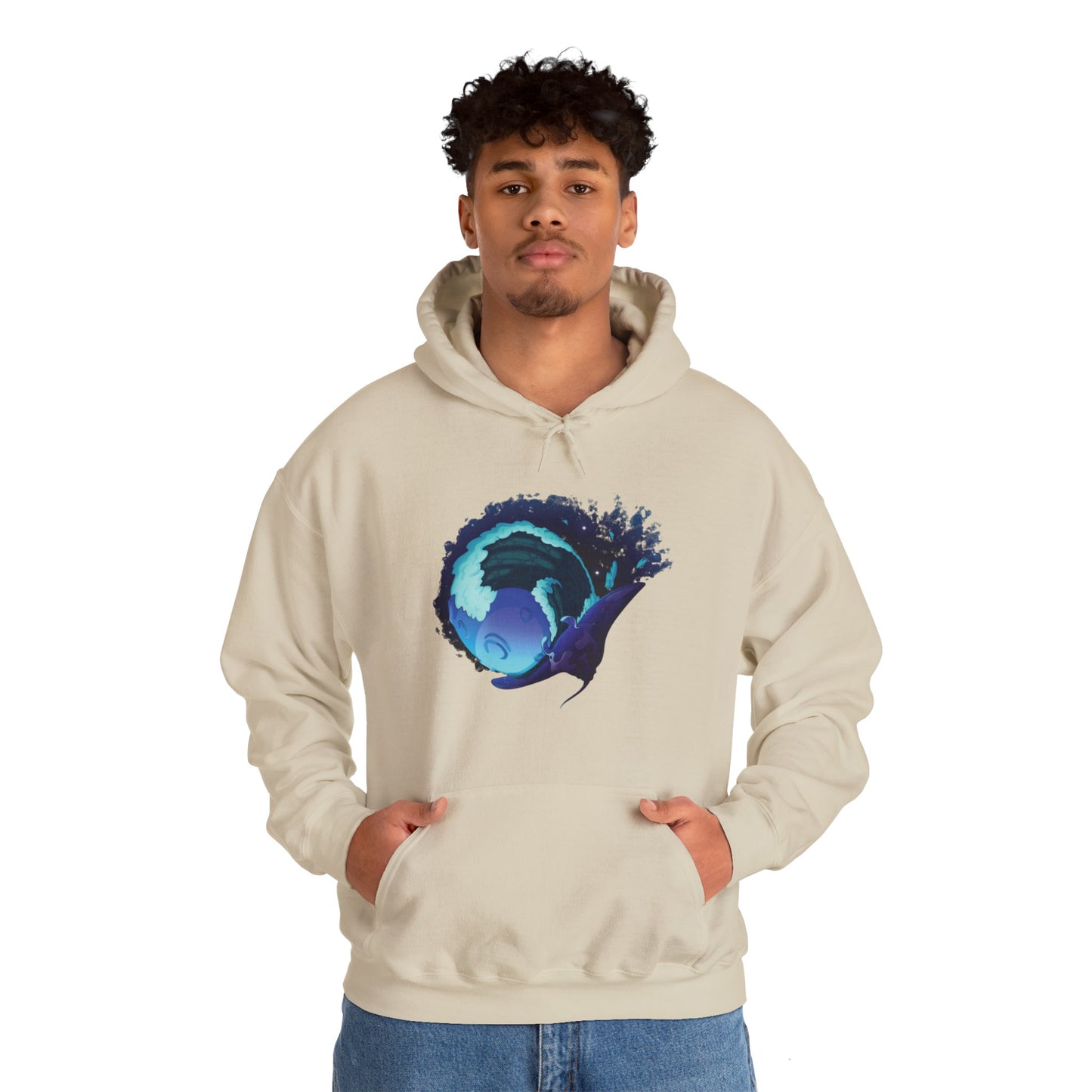 Moonlit Manta Ray Heavy Blend™ Hooded Sweatshirt