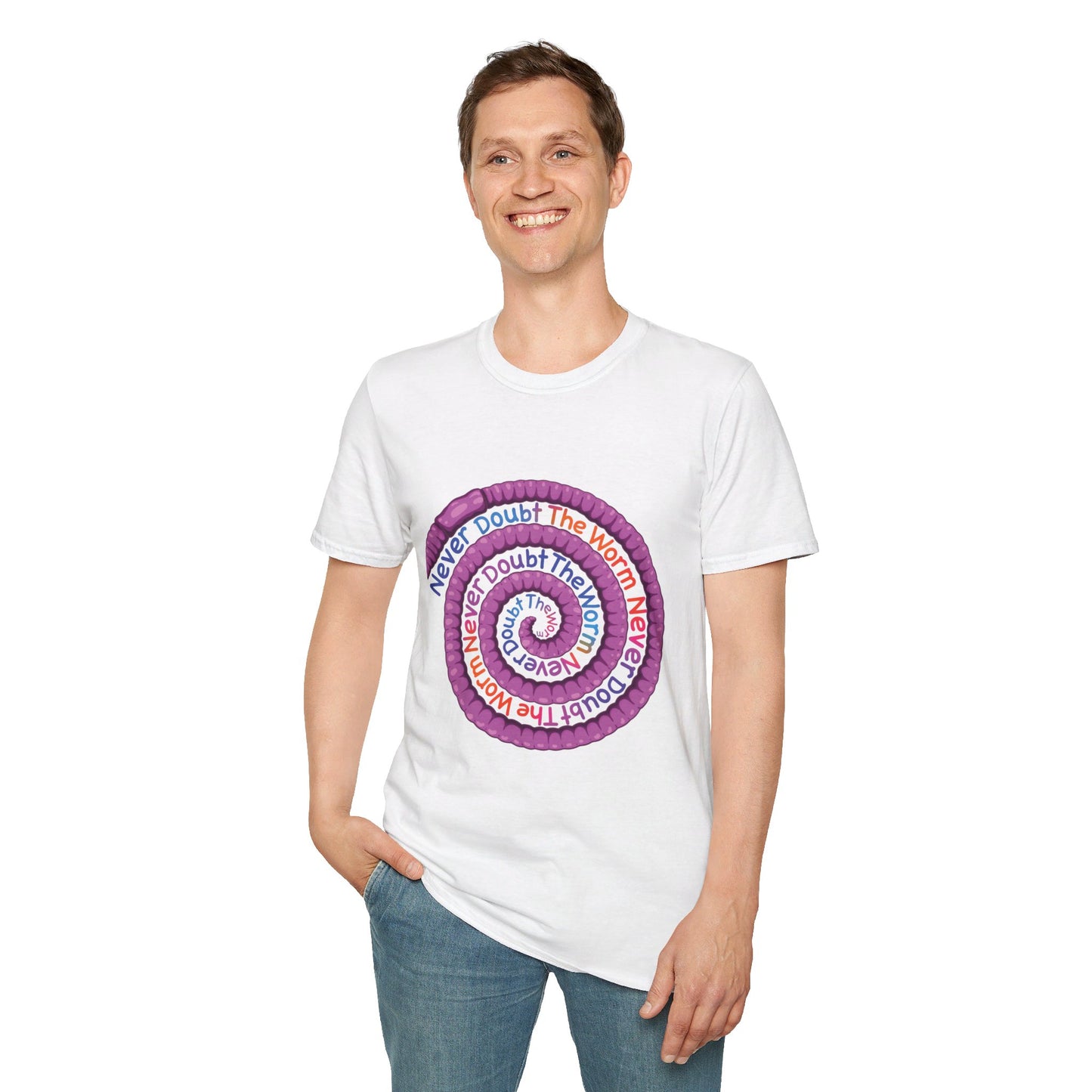 Never Doubt The Worm (Deep Rainbow) Unisex Softstyle T-Shirt