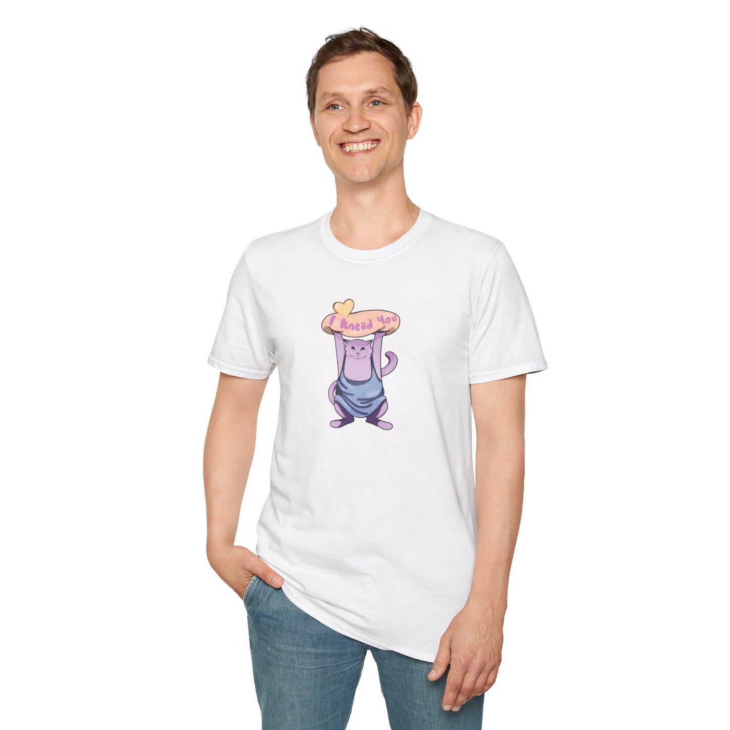 I knead you (White cat) Softstyle T-Shirt