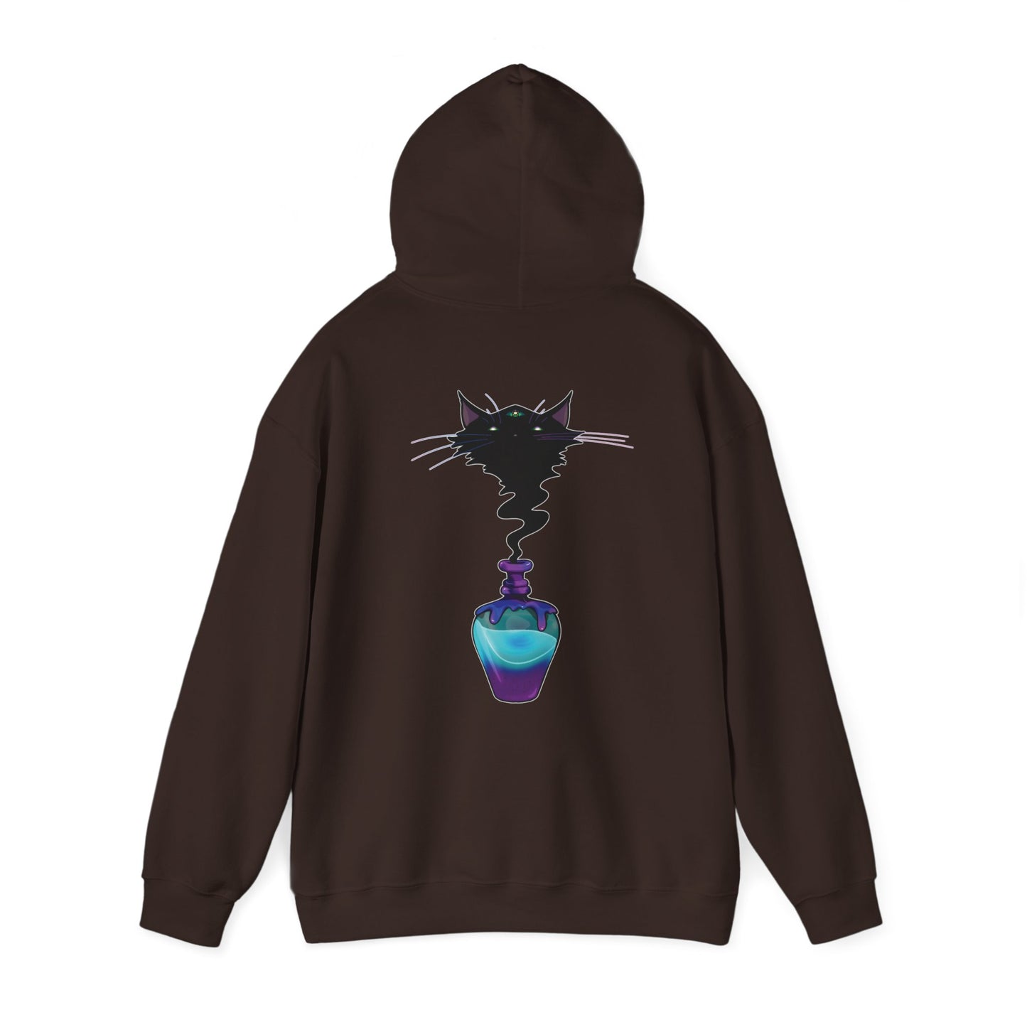 Black Cat (Back) Heavy Blend™ Hooded Sweatshirt