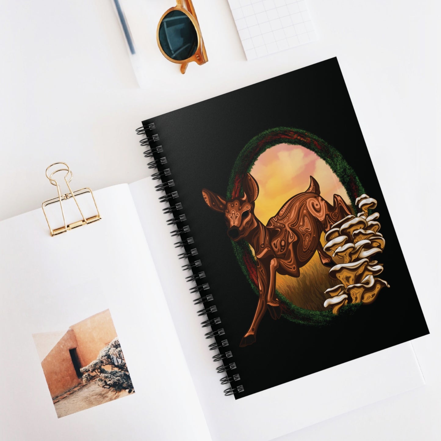 Trippy Deer Spiral Notebook - Ruled Line