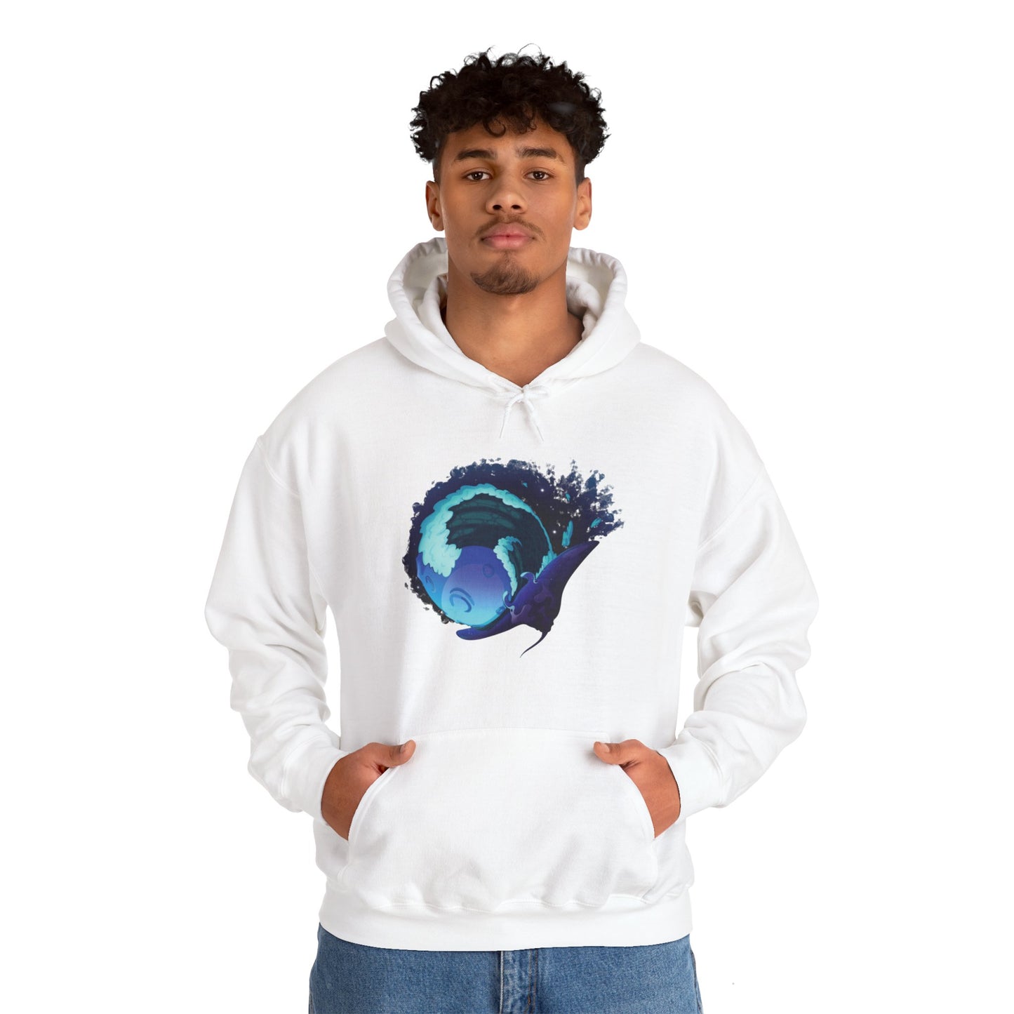 Moonlit Manta Ray Heavy Blend™ Hooded Sweatshirt