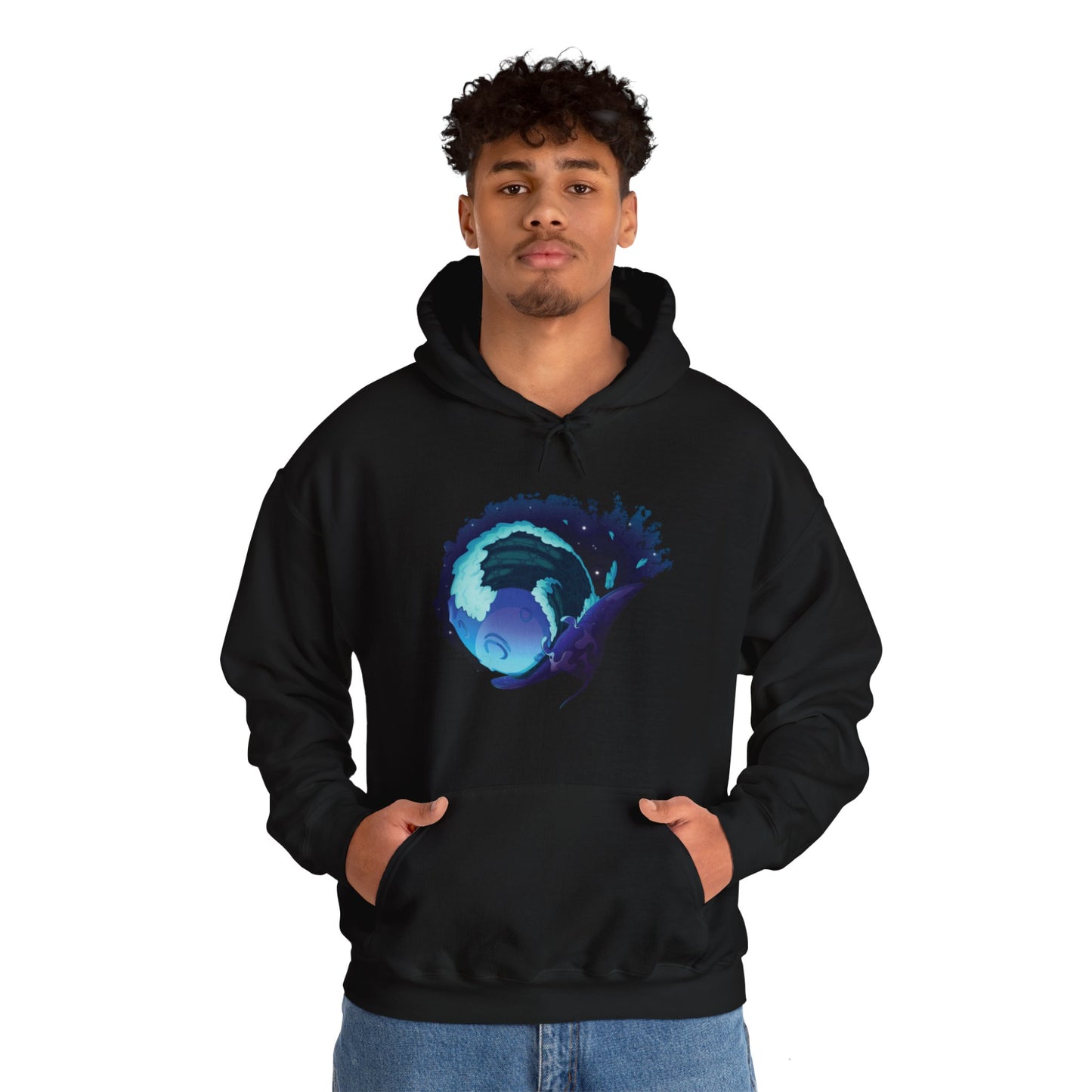 Moonlit Manta Ray Heavy Blend™ Hooded Sweatshirt