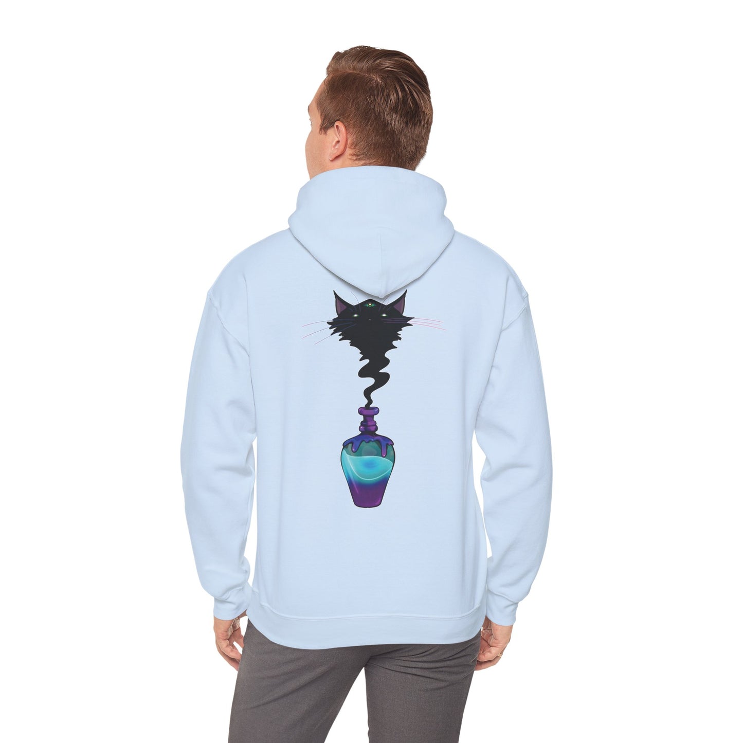 Black Cat (Back) Heavy Blend™ Hooded Sweatshirt