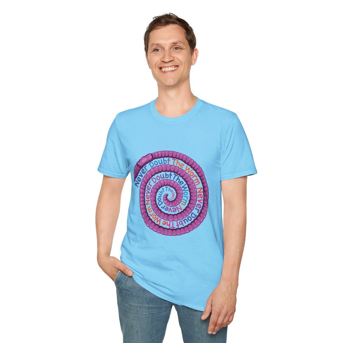 Never Doubt The Worm (Deep Rainbow) Unisex Softstyle T-Shirt