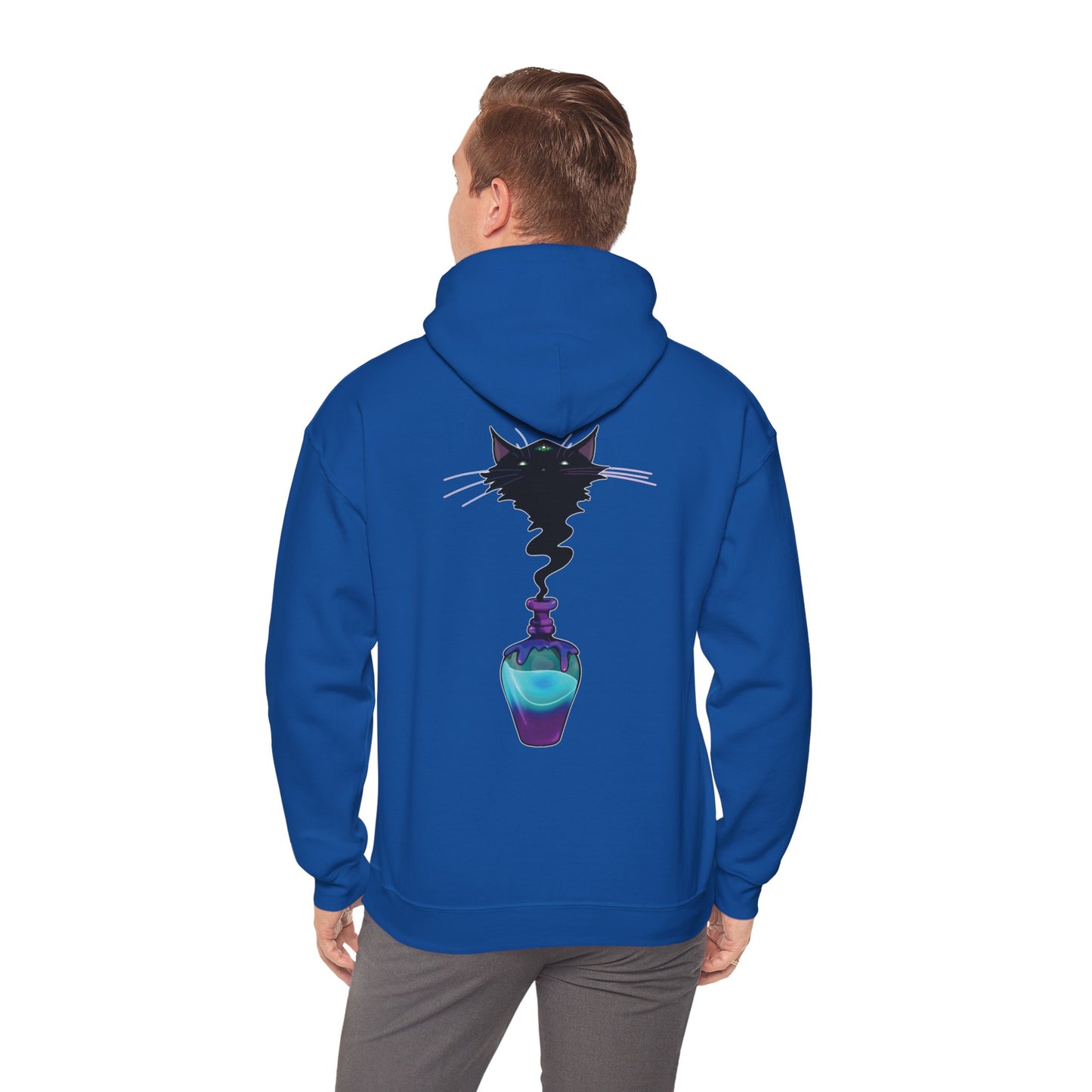 Black Cat (Back) Heavy Blend™ Hooded Sweatshirt