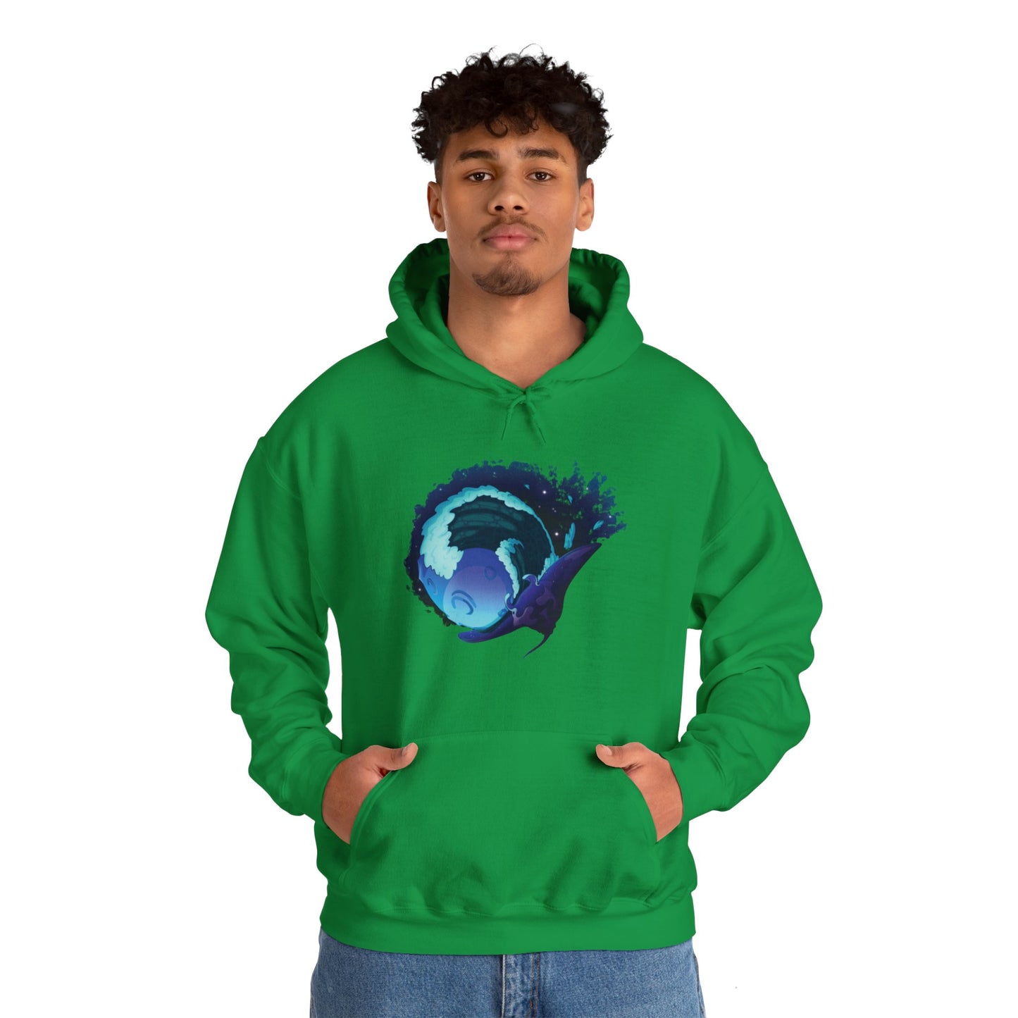 Moonlit Manta Ray Heavy Blend™ Hooded Sweatshirt