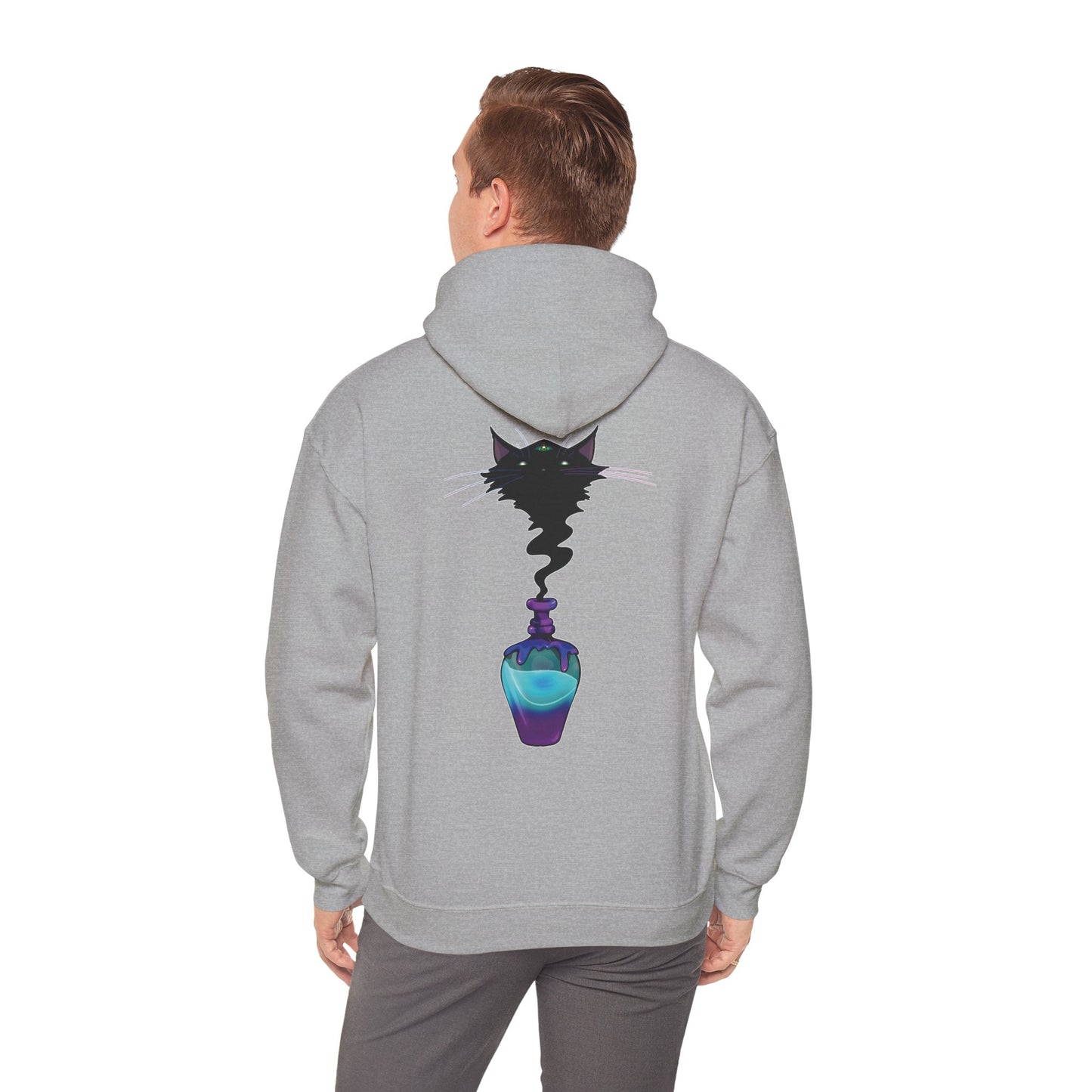 Black Cat (Back) Heavy Blend™ Hooded Sweatshirt