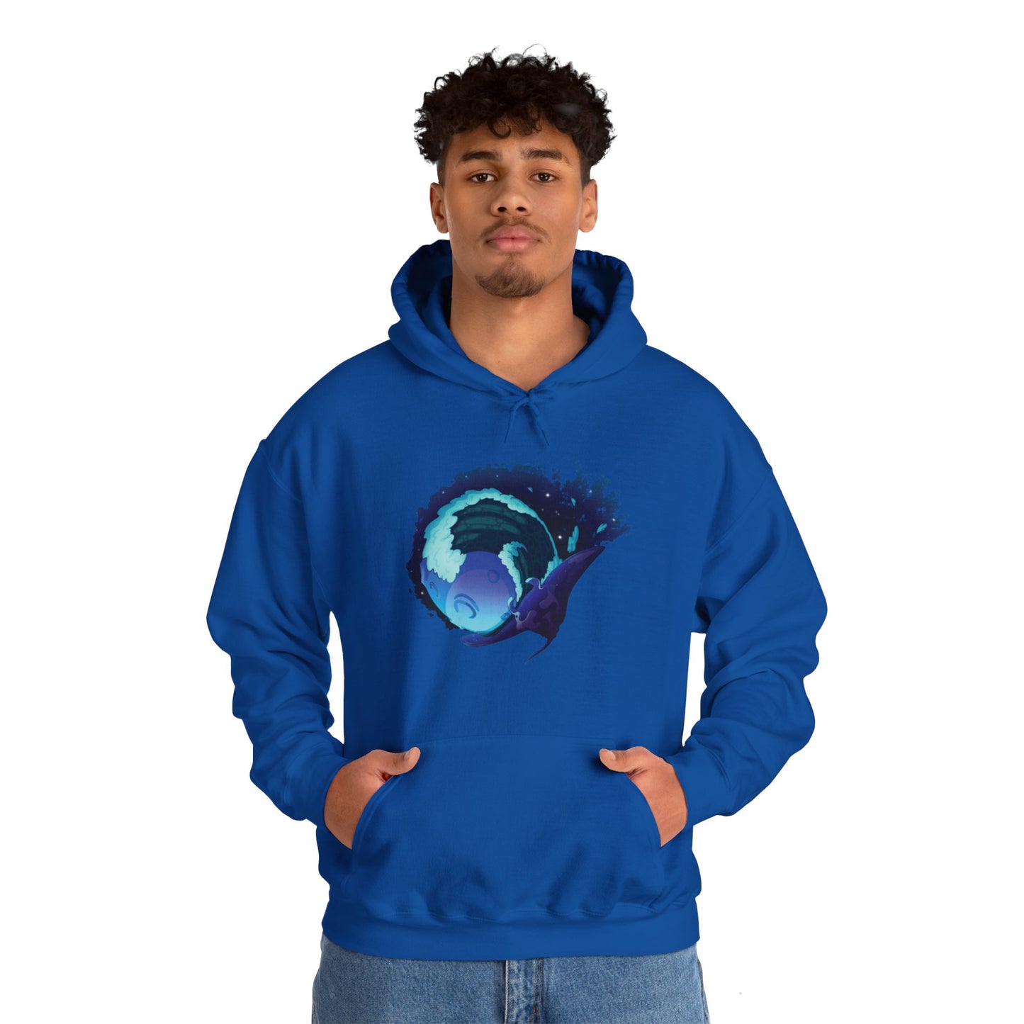 Moonlit Manta Ray Heavy Blend™ Hooded Sweatshirt