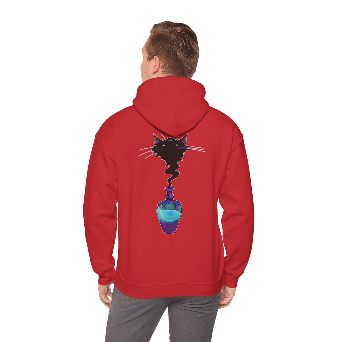 Black Cat (Back) Heavy Blend™ Hooded Sweatshirt