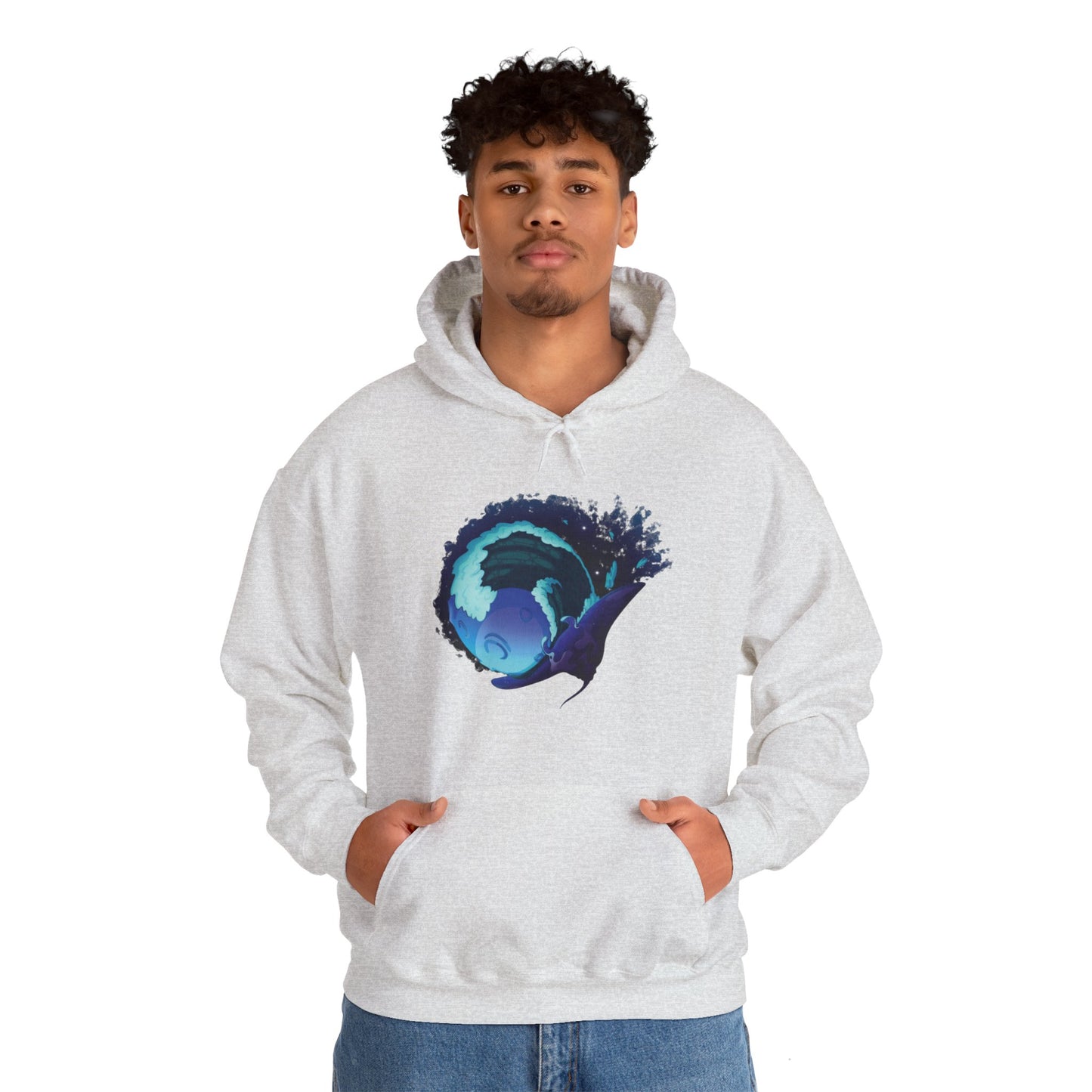 Moonlit Manta Ray Heavy Blend™ Hooded Sweatshirt