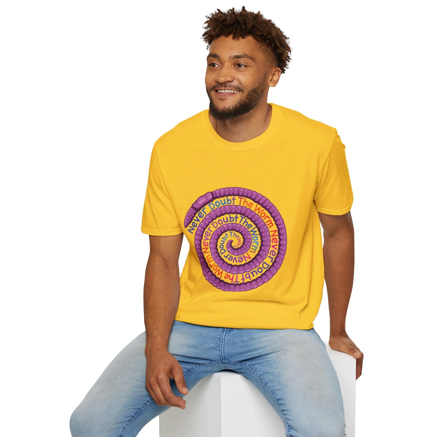 Never Doubt The Worm (Deep Rainbow) Unisex Softstyle T-Shirt